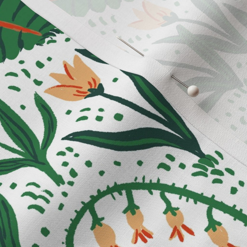 Little Witch Hazel Floral White Fabric