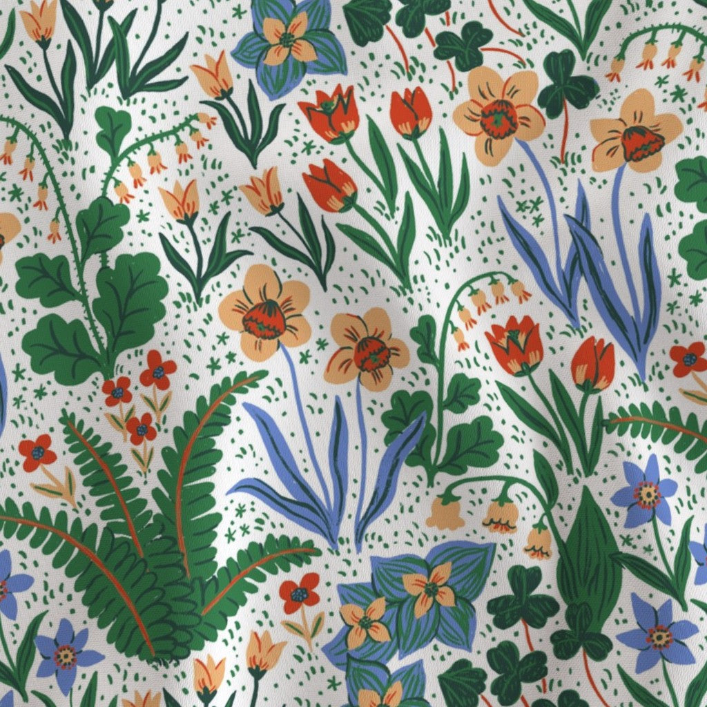 Little Witch Hazel Floral White Fabric