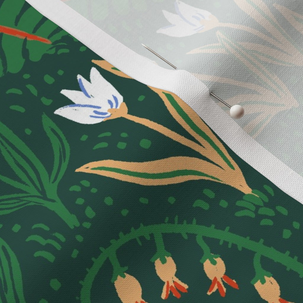 Little Witch Hazel Floral Green Fabric