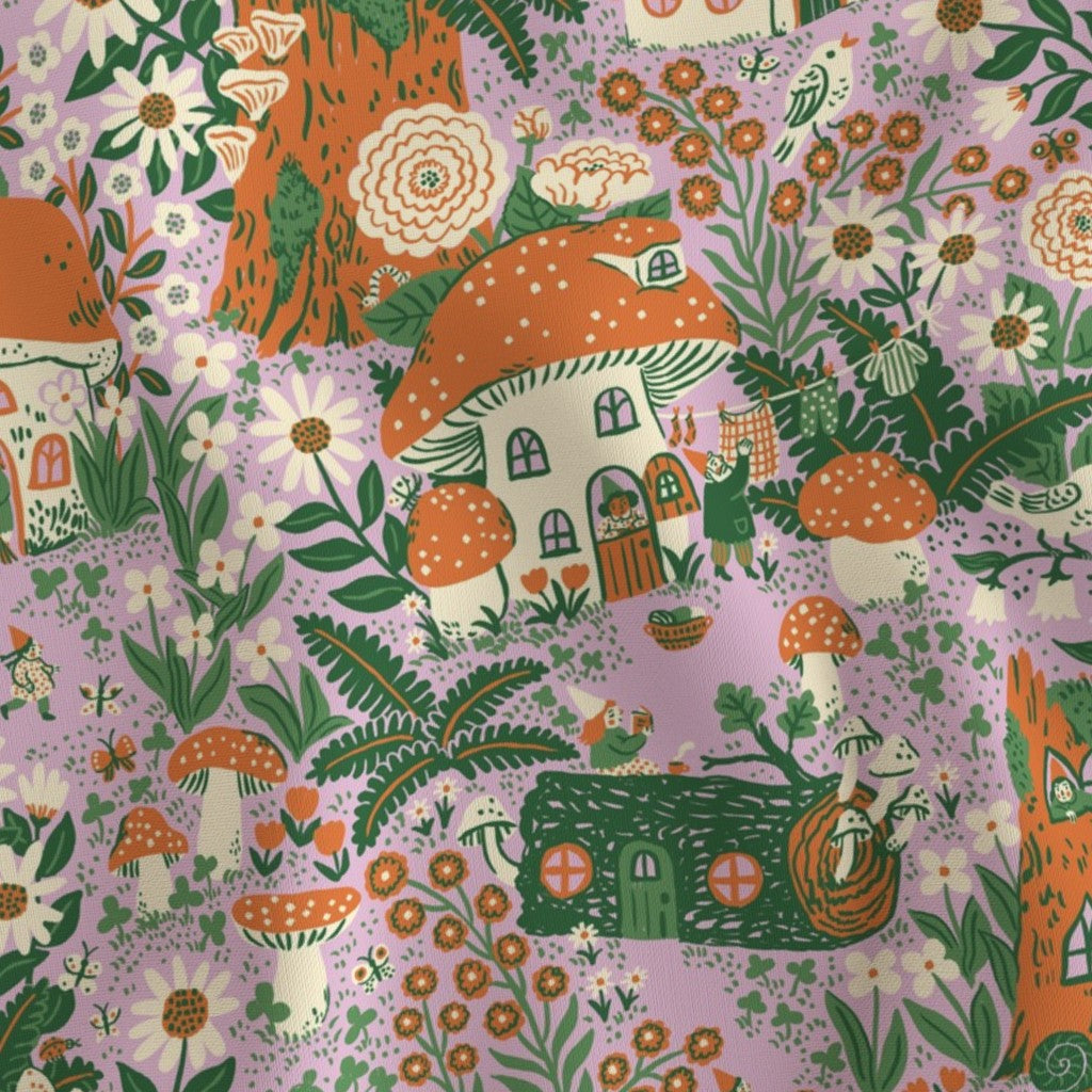 Blossom Gnome Village Pink Fabric