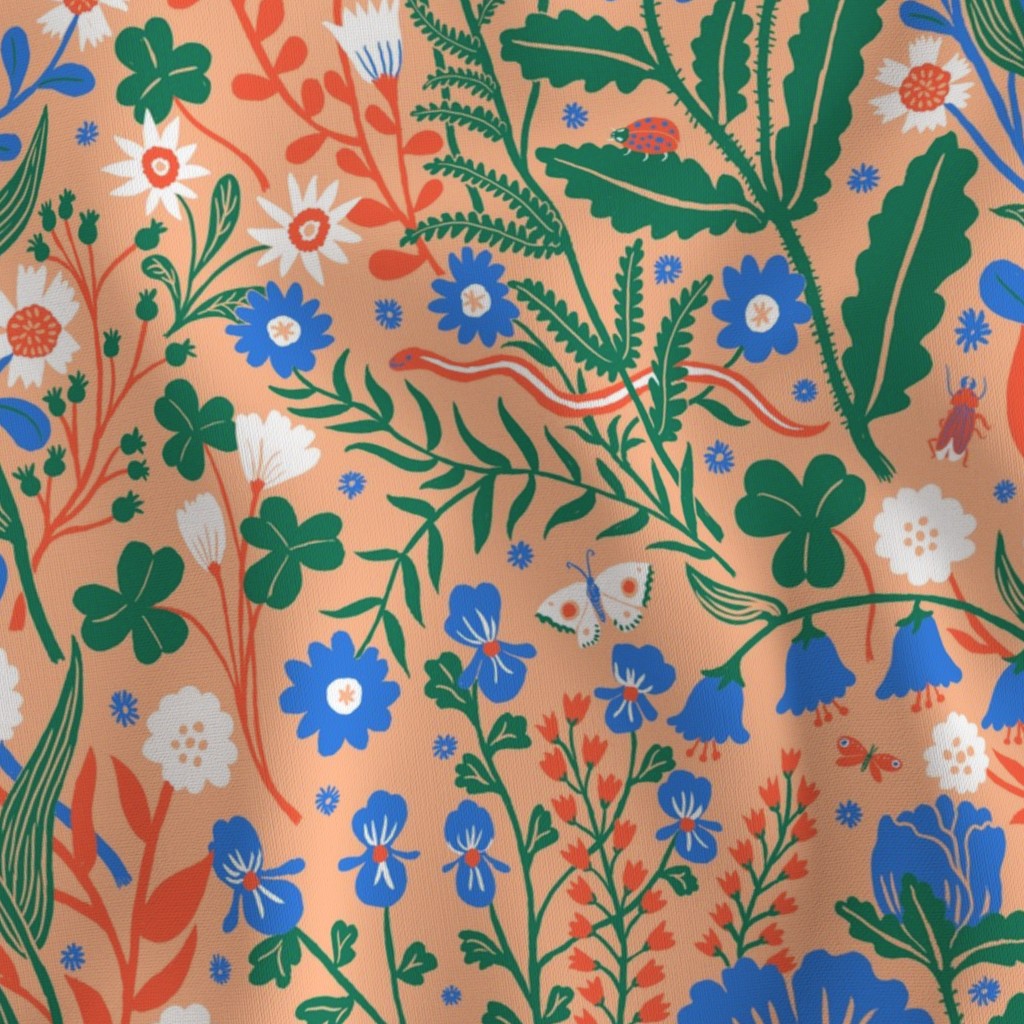 Flora Peach Fabric