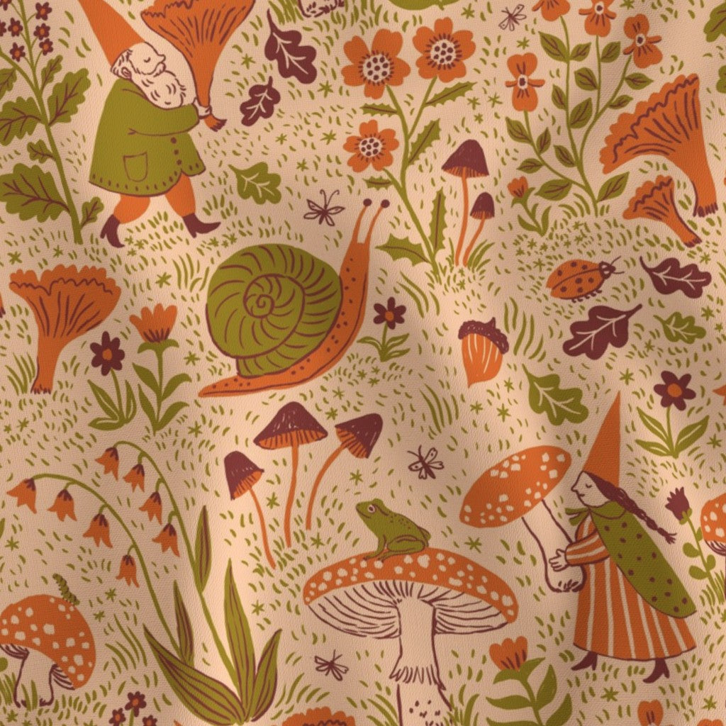 Gnomes Almond Fabric