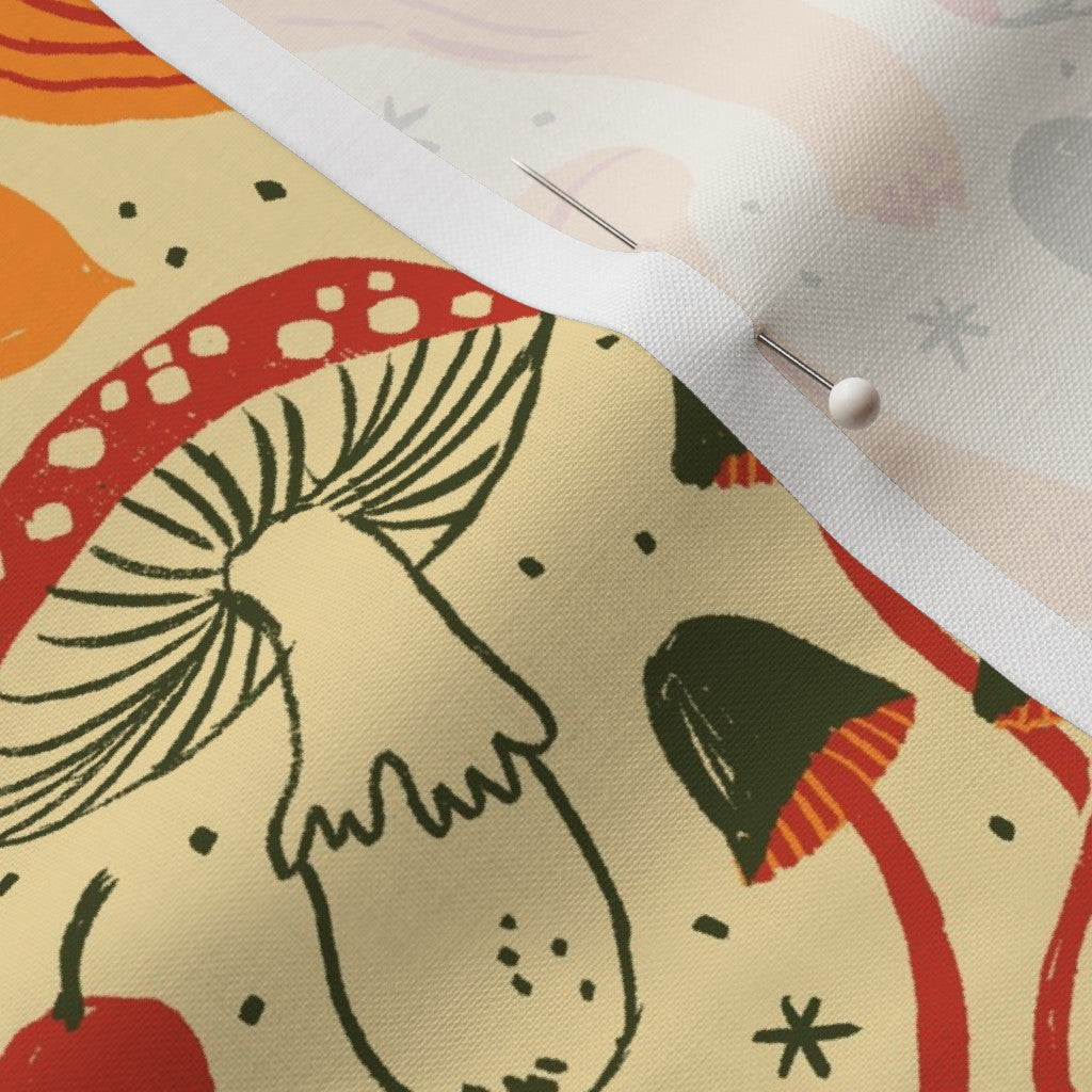 Mushrooms Cream Fabric
