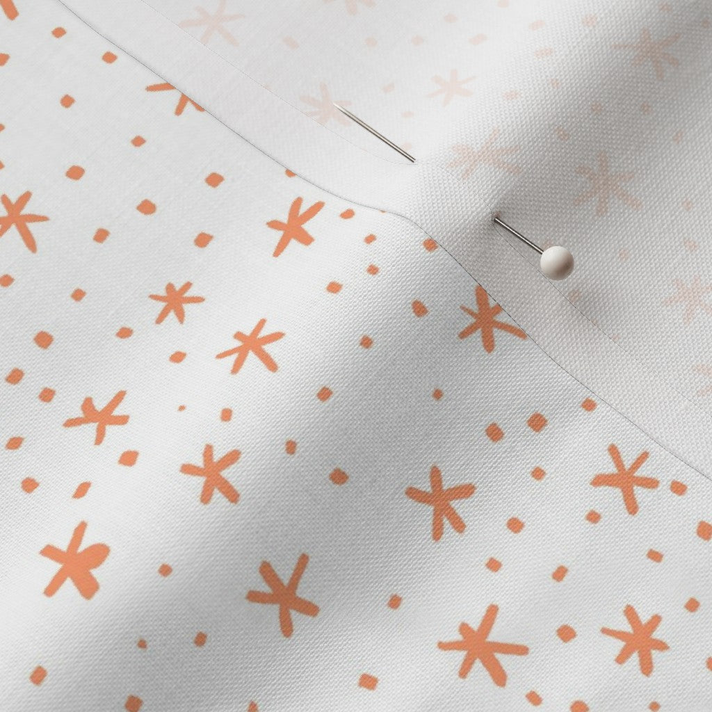 Dotty Star Coral Fabric