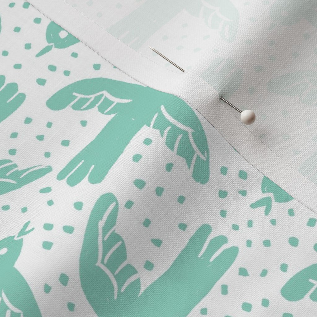 Birdie Ice/White Fabric