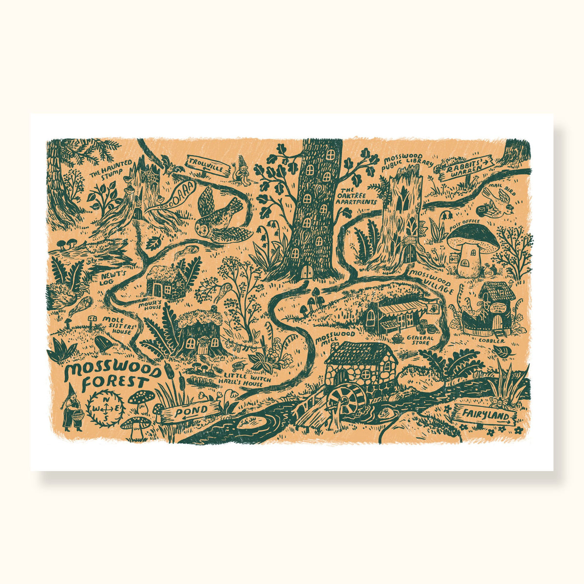 Mosswood Forest Map Print