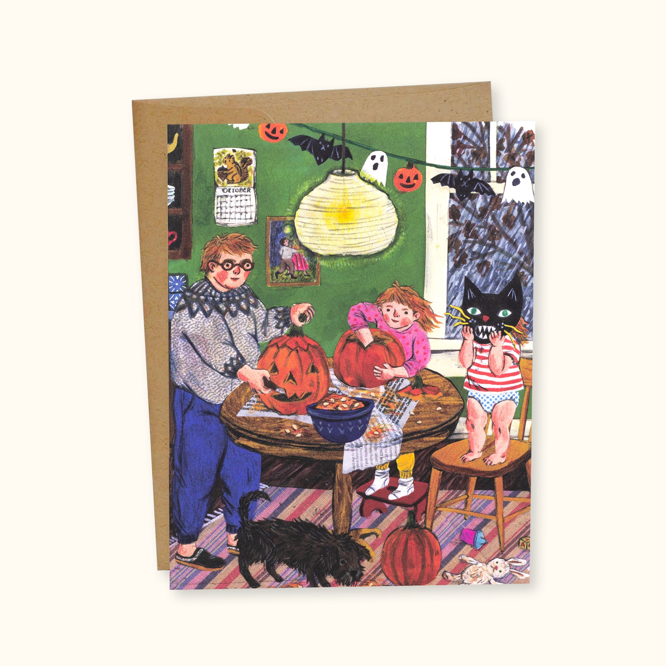 Pumpkin Carving Greeting Card