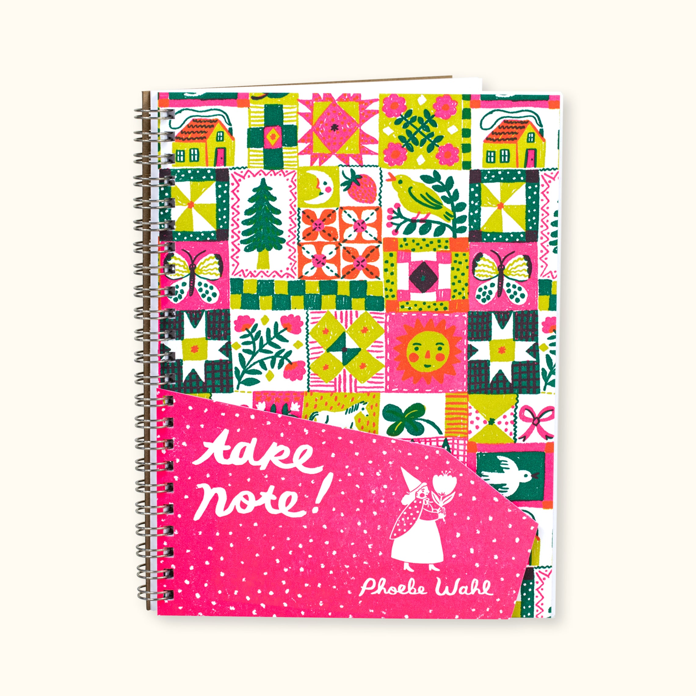 Folk Quilt Spiral Bound Notebook