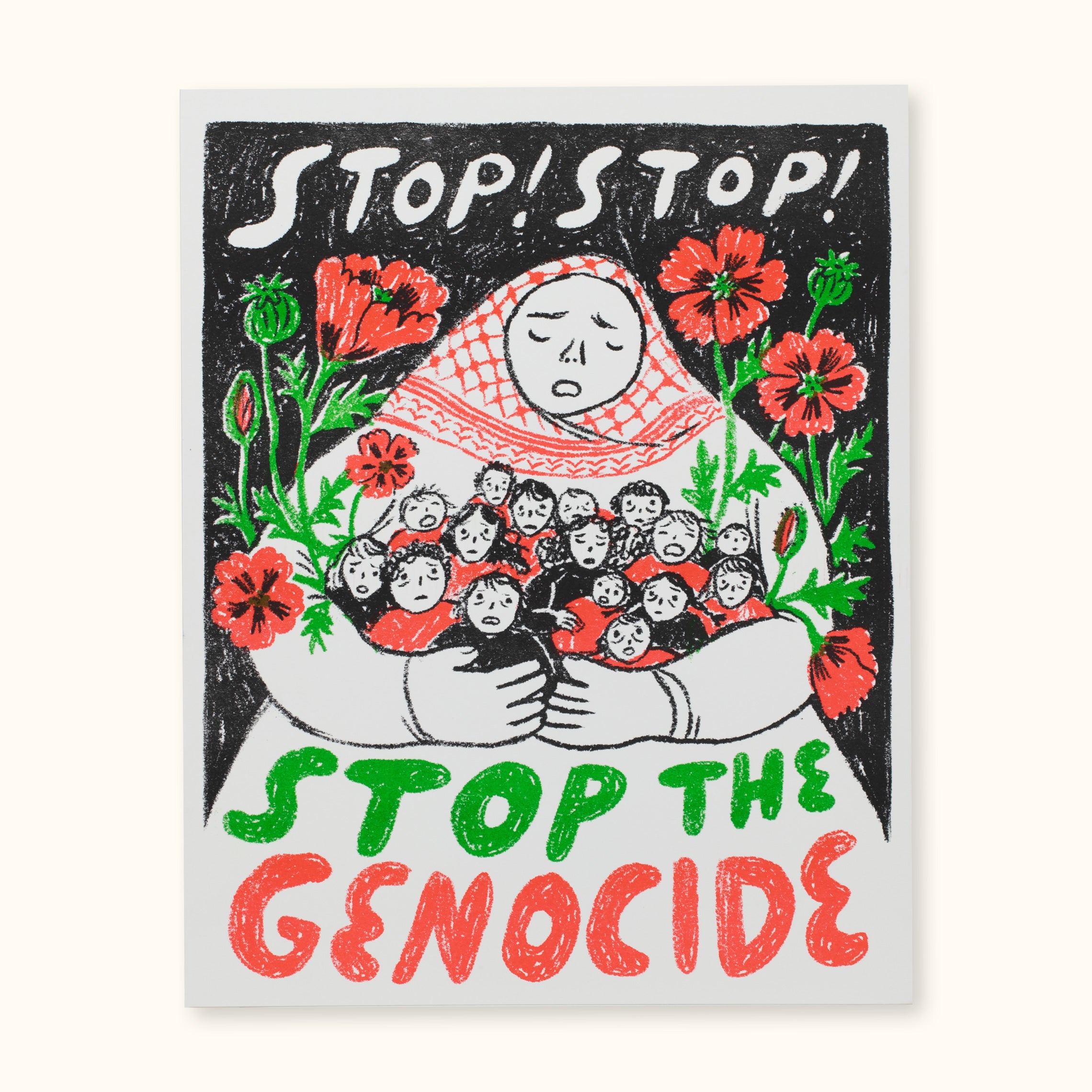 Stop The Genocide Riso Print