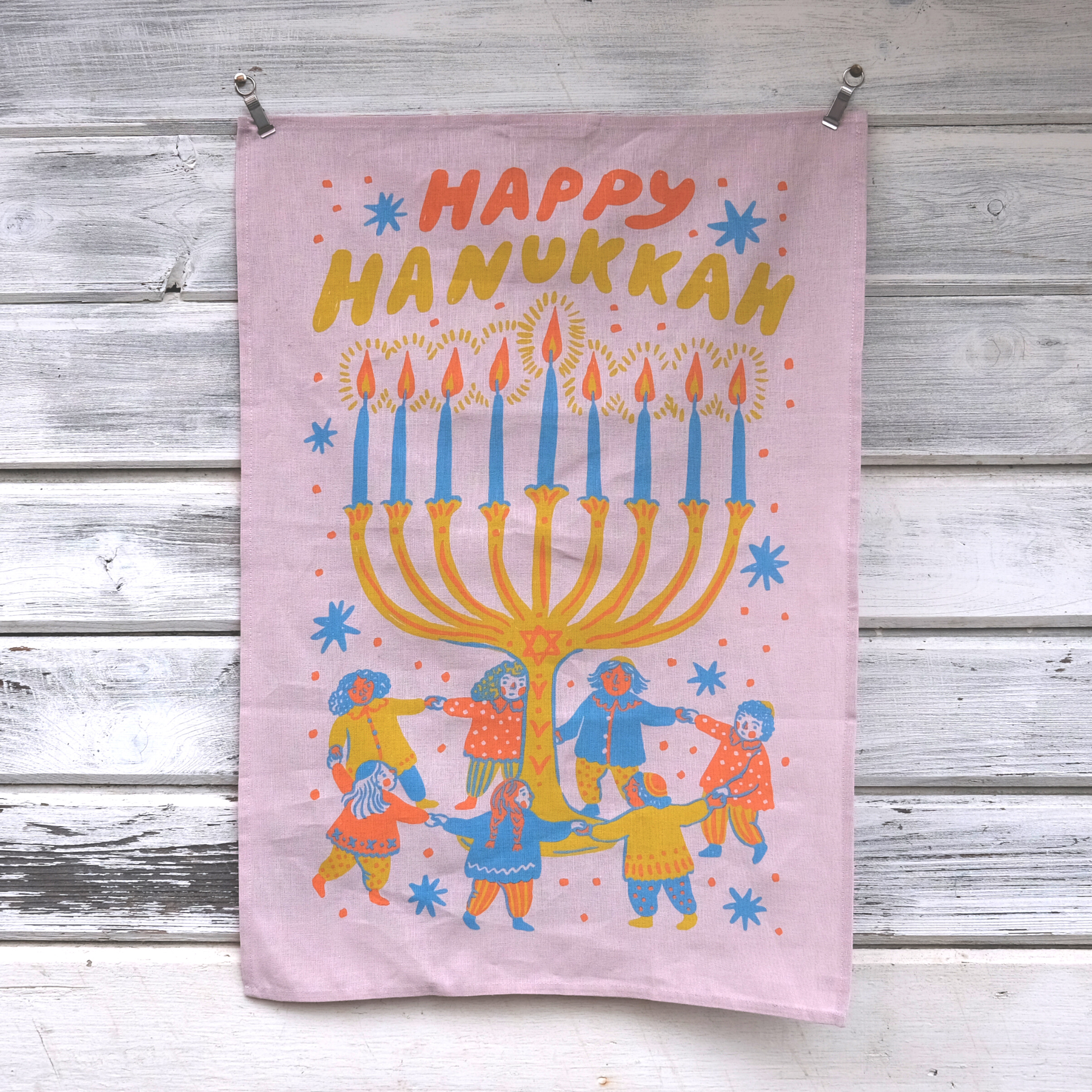 Happy Hanukkah Tea Towel  Wisconsin Historical Society Store