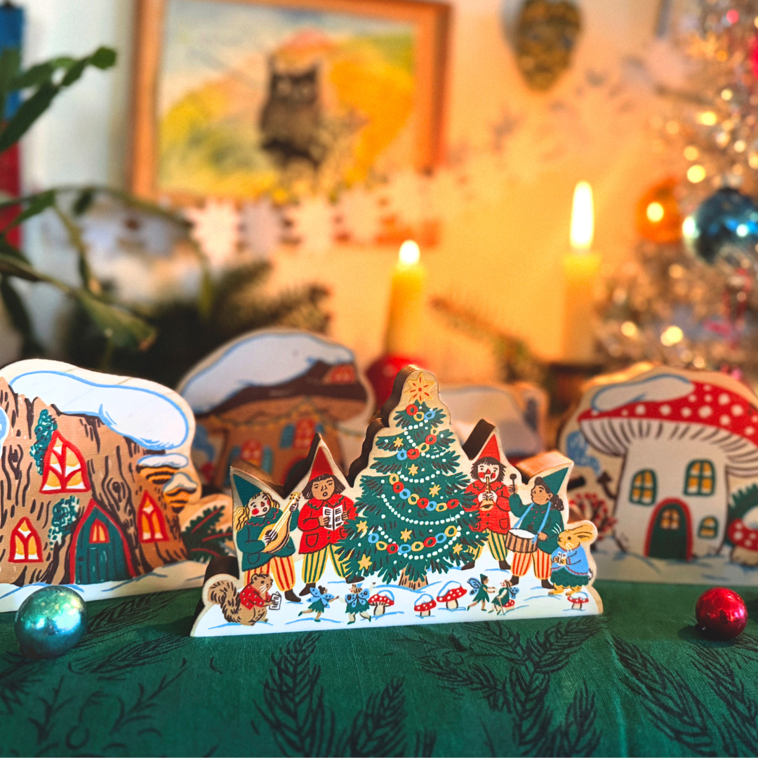 Christmas Village Wooden Block Set