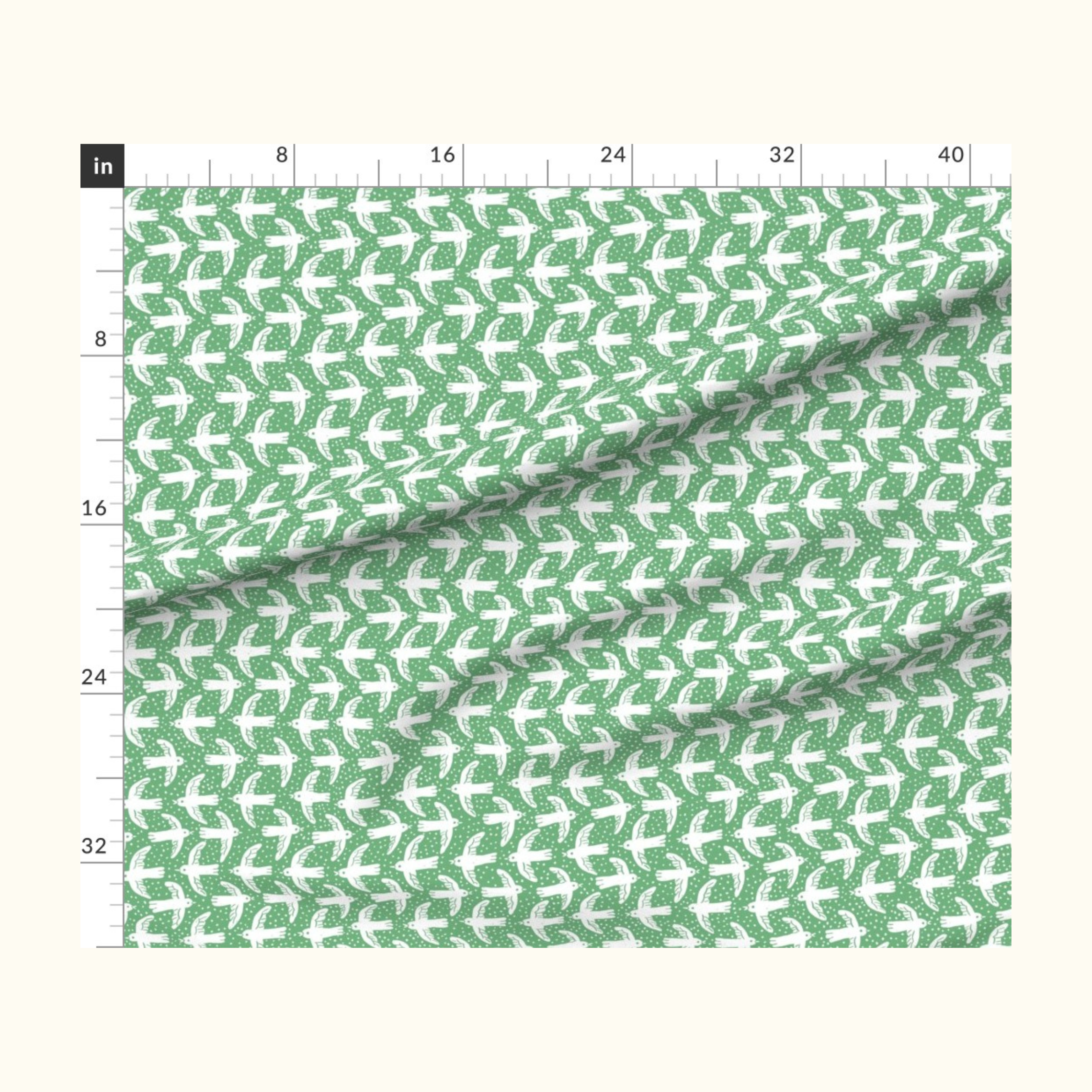 Birdie White/Mint Fabric