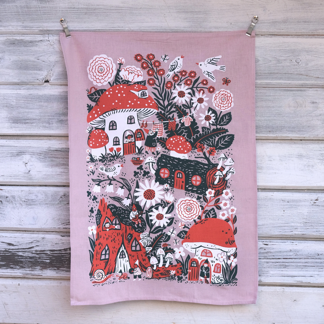 Purple + Coral Blossom Dish Towel – Bumbleberry Farms