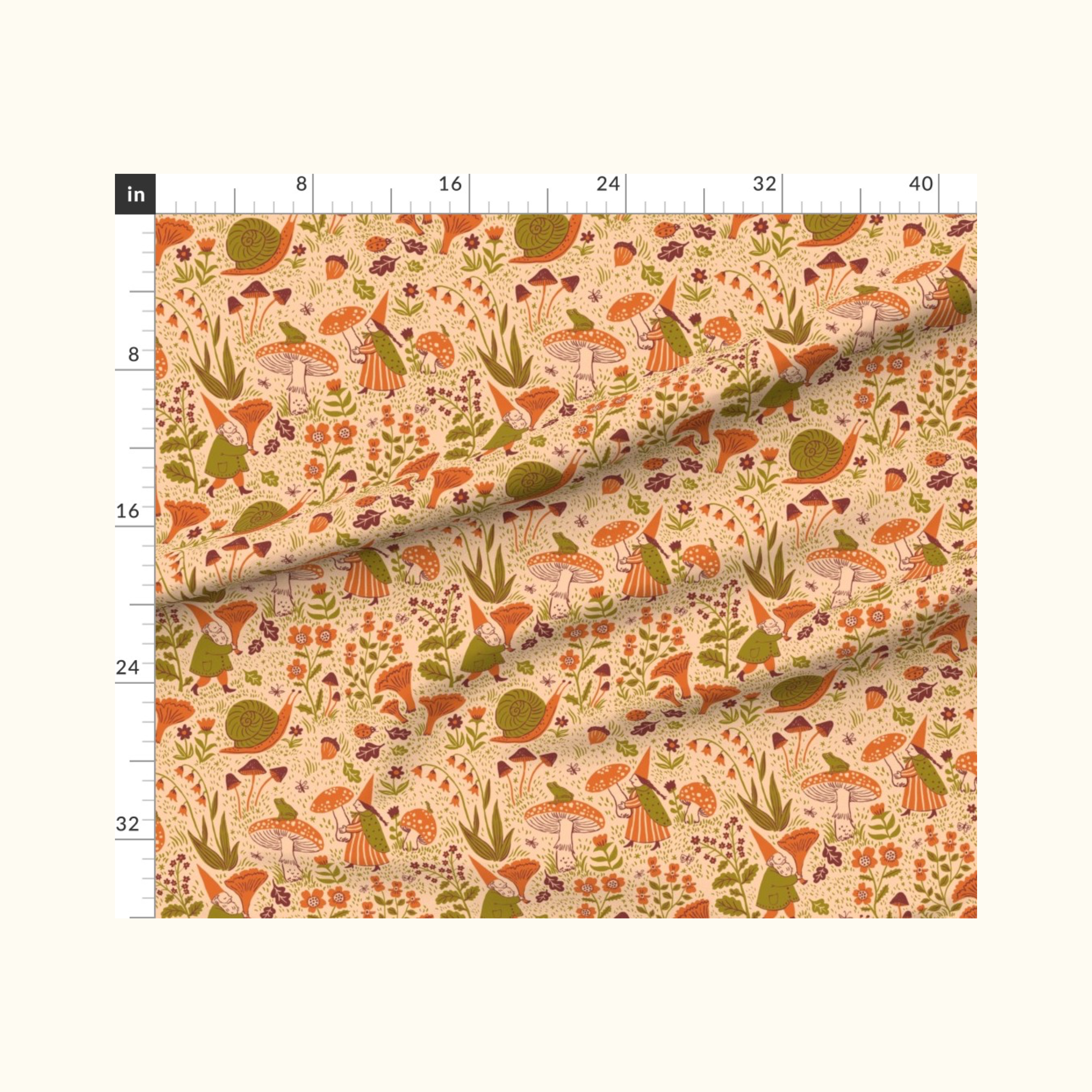 Gnomes Almond Fabric