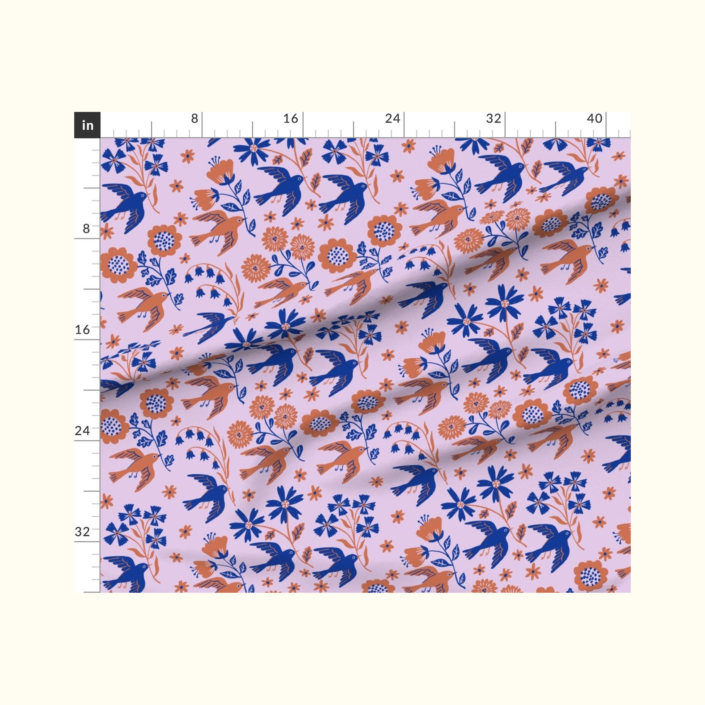 Birds Berry Fabric