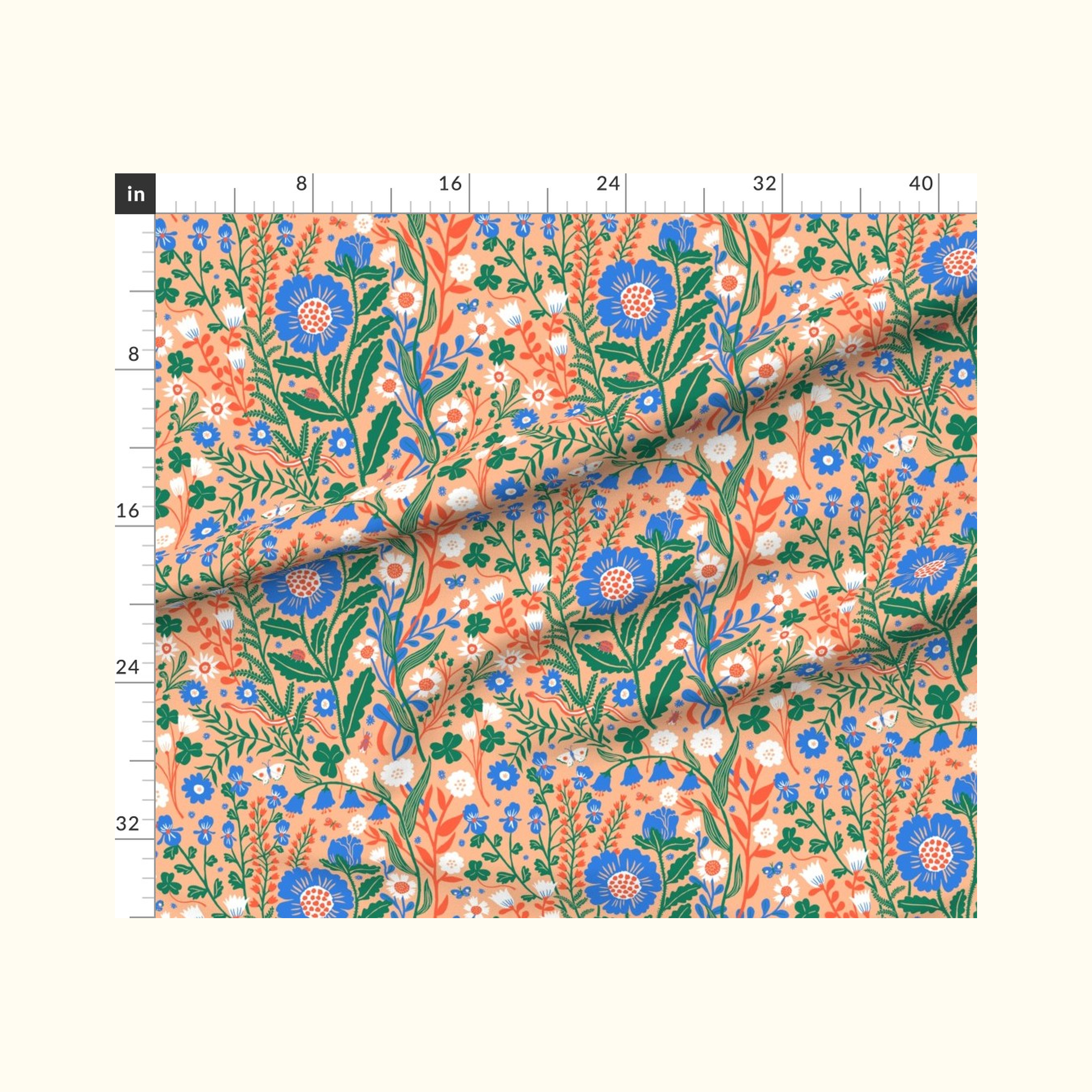 Flora Peach Fabric