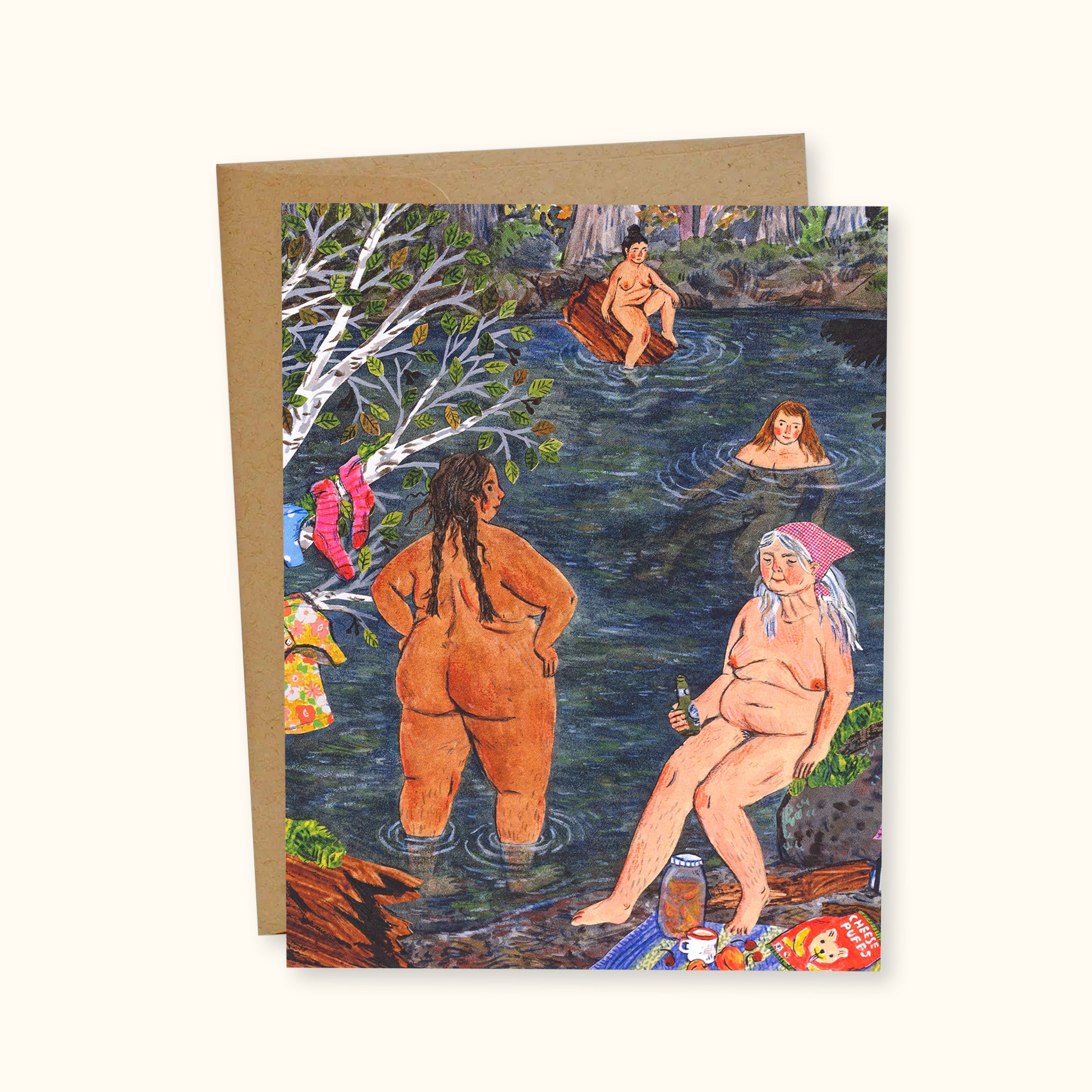 Skinny Dipping Greeting Card