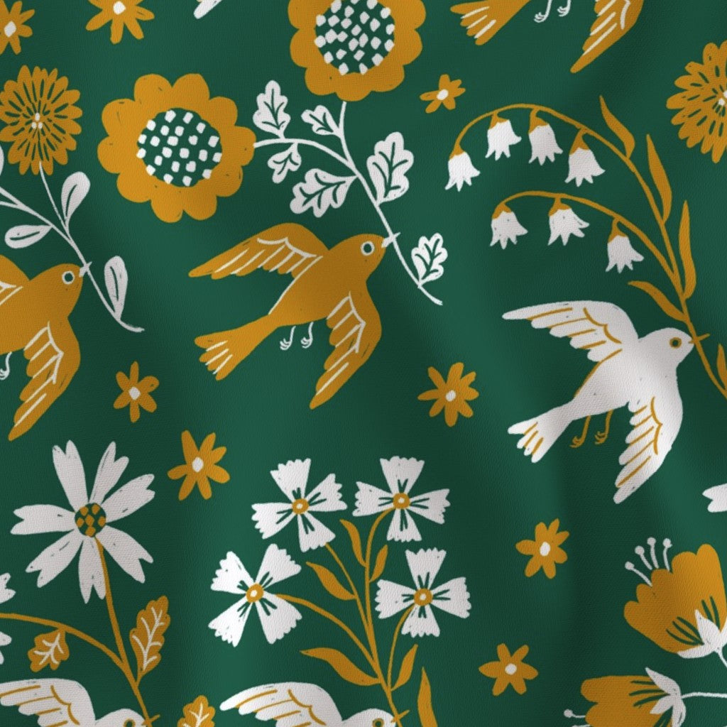 Birds Leaf Fabric