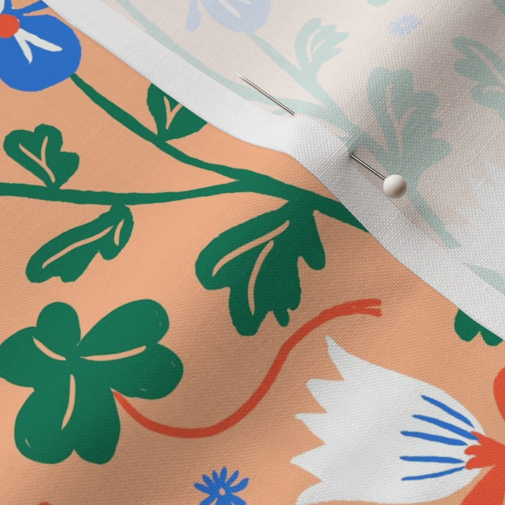 Flora Peach Fabric