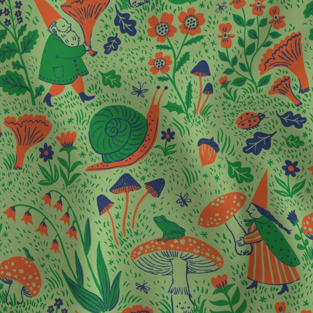 Gnomes Leaf Fabric