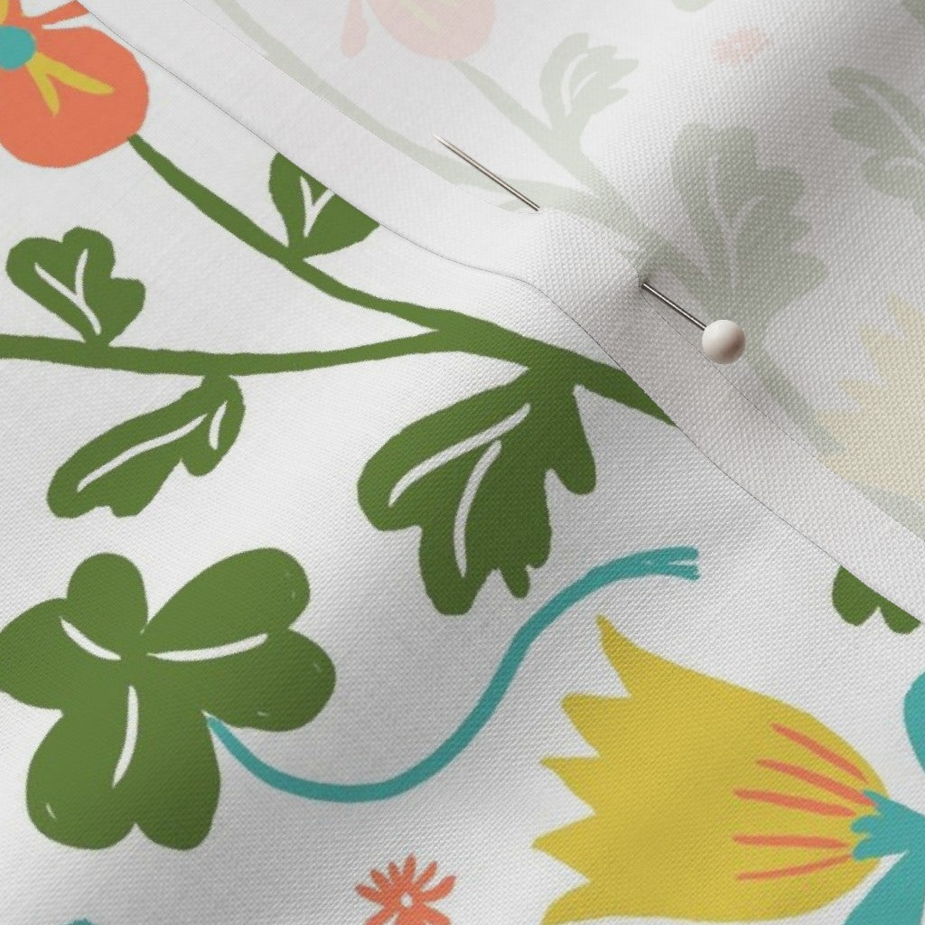 Flora White Fabric