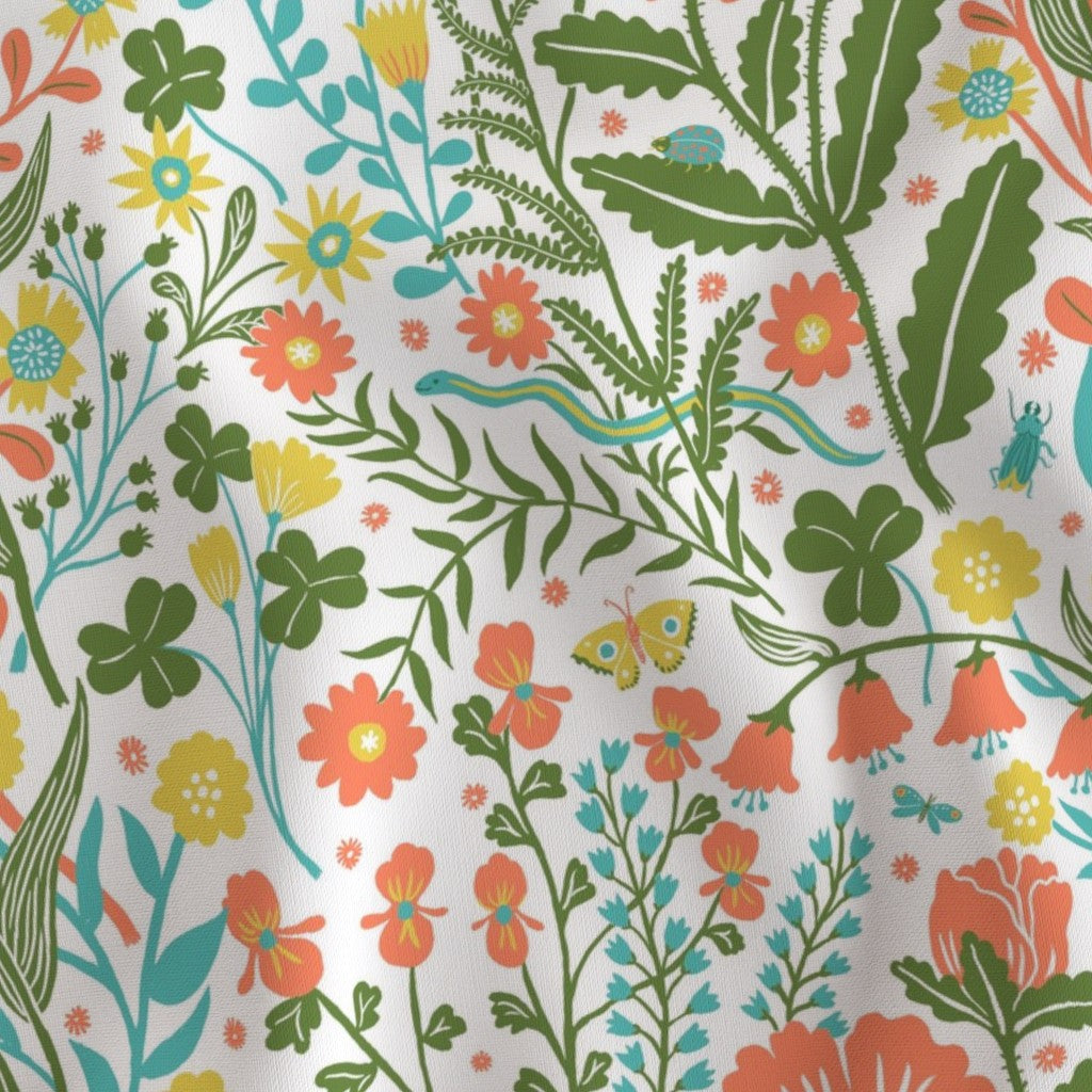 Flora White Fabric