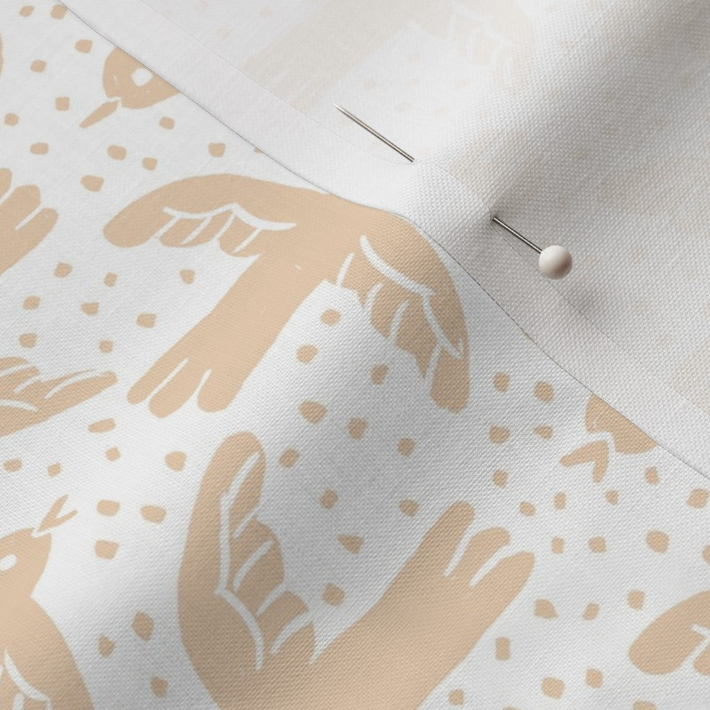 Birdie Peach/White Fabric