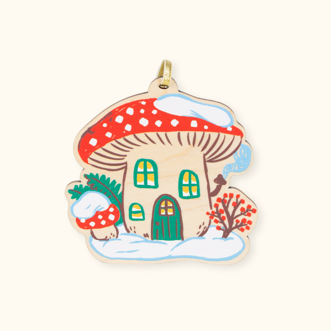 Winter Mushroom House Ornament