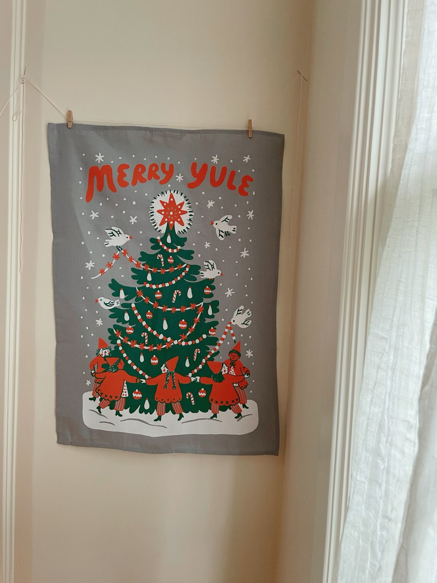 Merry Yule Tea Towel