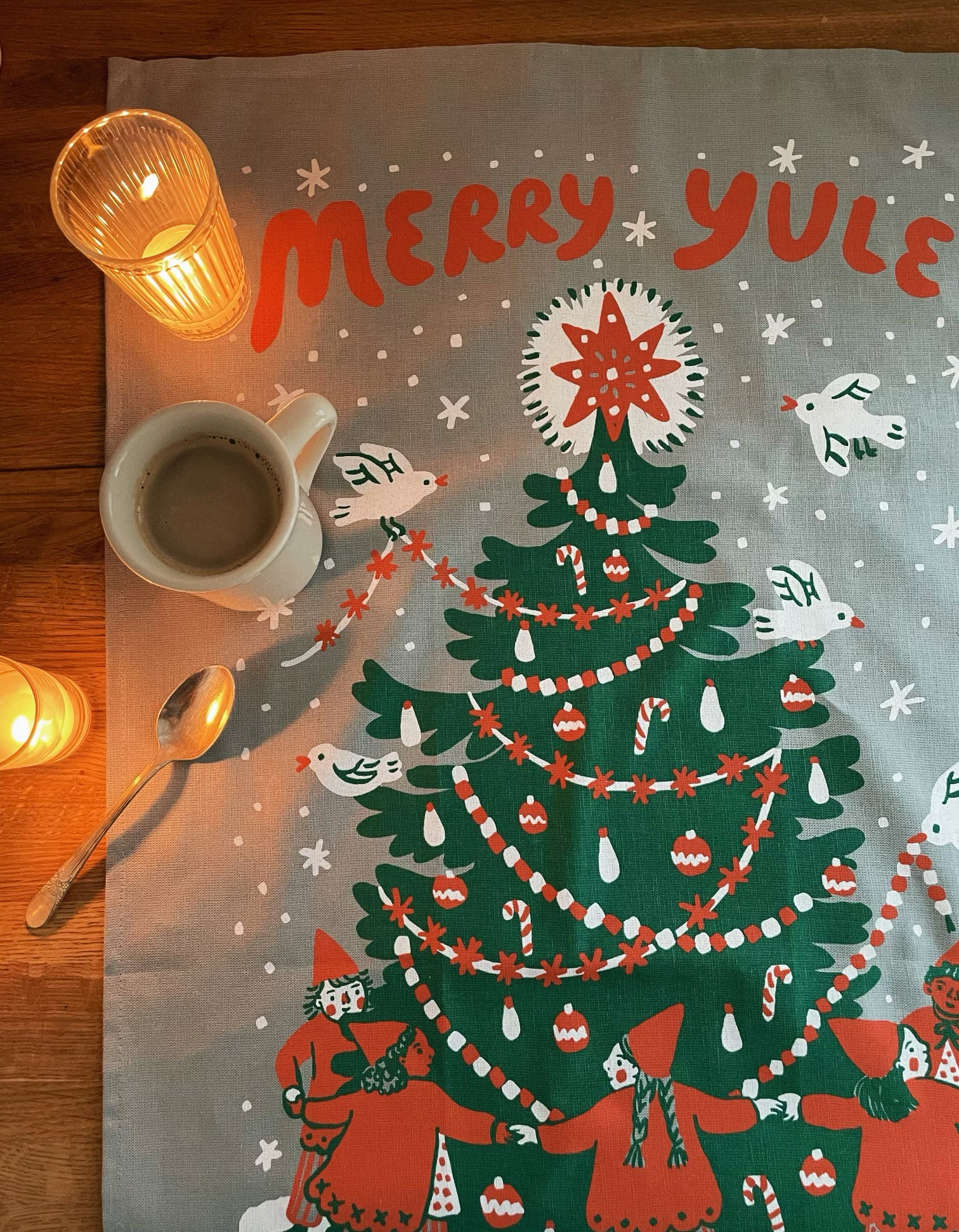 Merry Yule Tea Towel