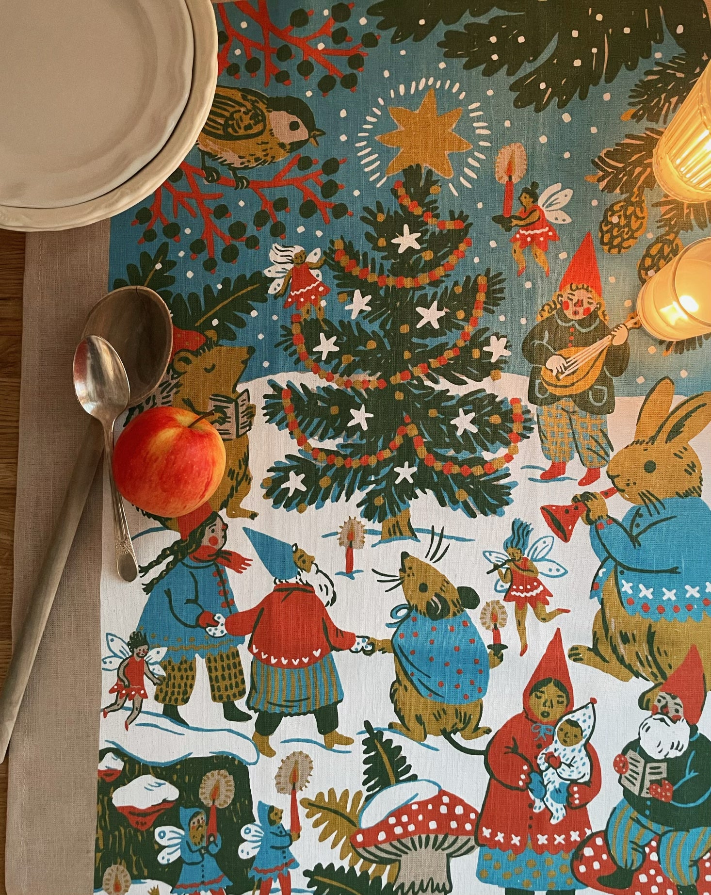 Winter Carol Tea Towel