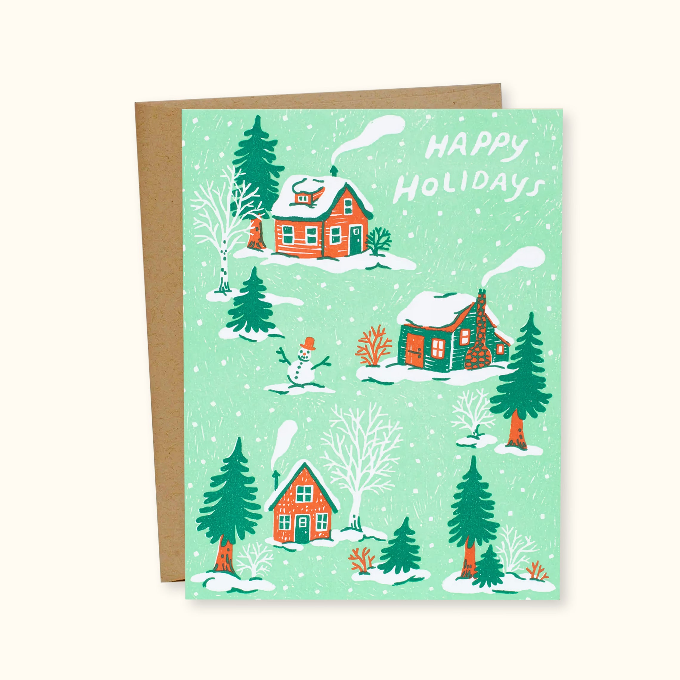 Christmas Cottages Greeting Card