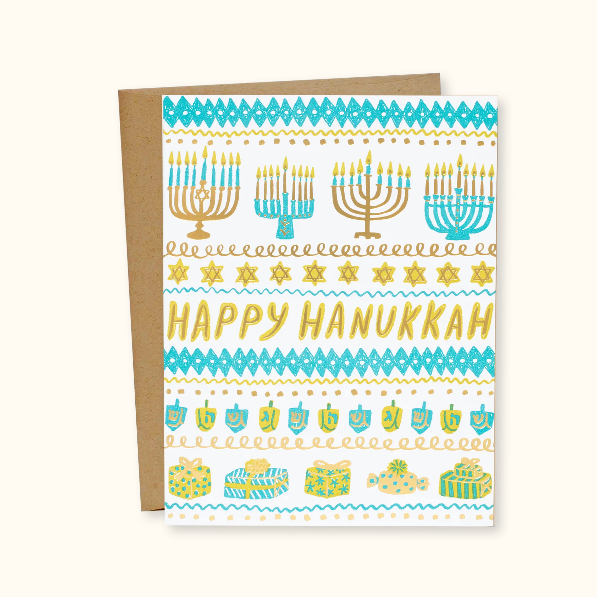 Hanukkah Stripes Greeting Card