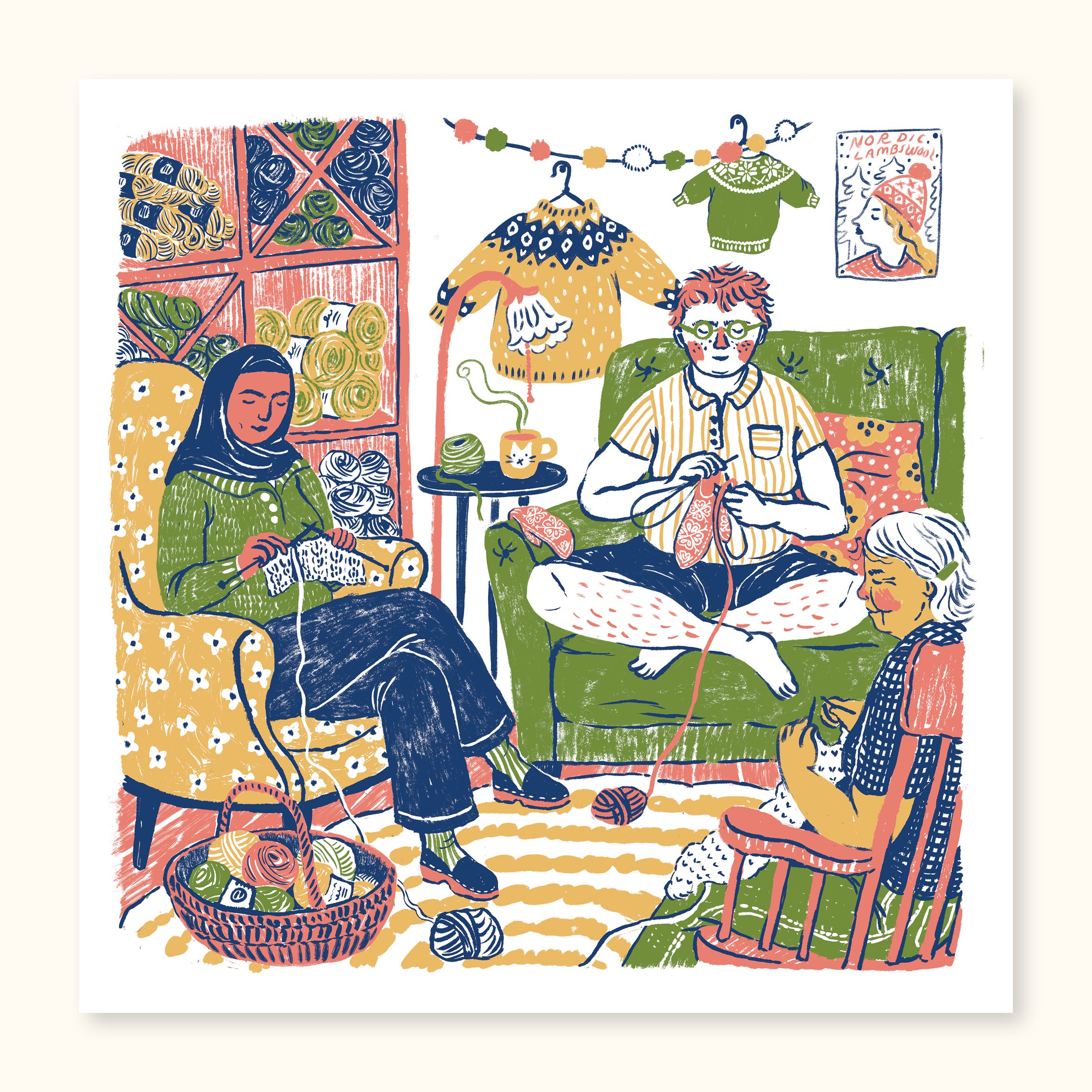 Knitting Circle Print