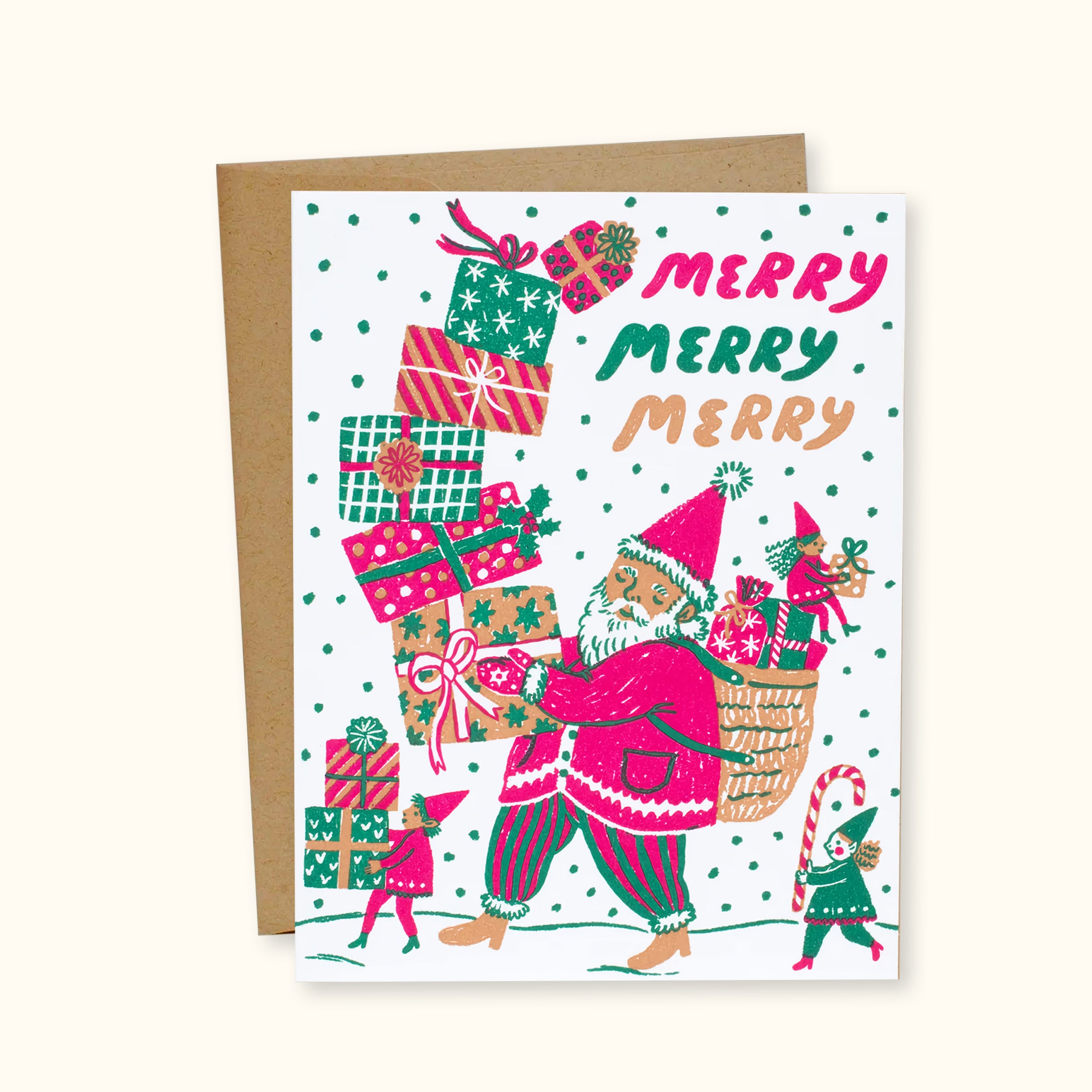 Merry Merry Santa Greeting Card