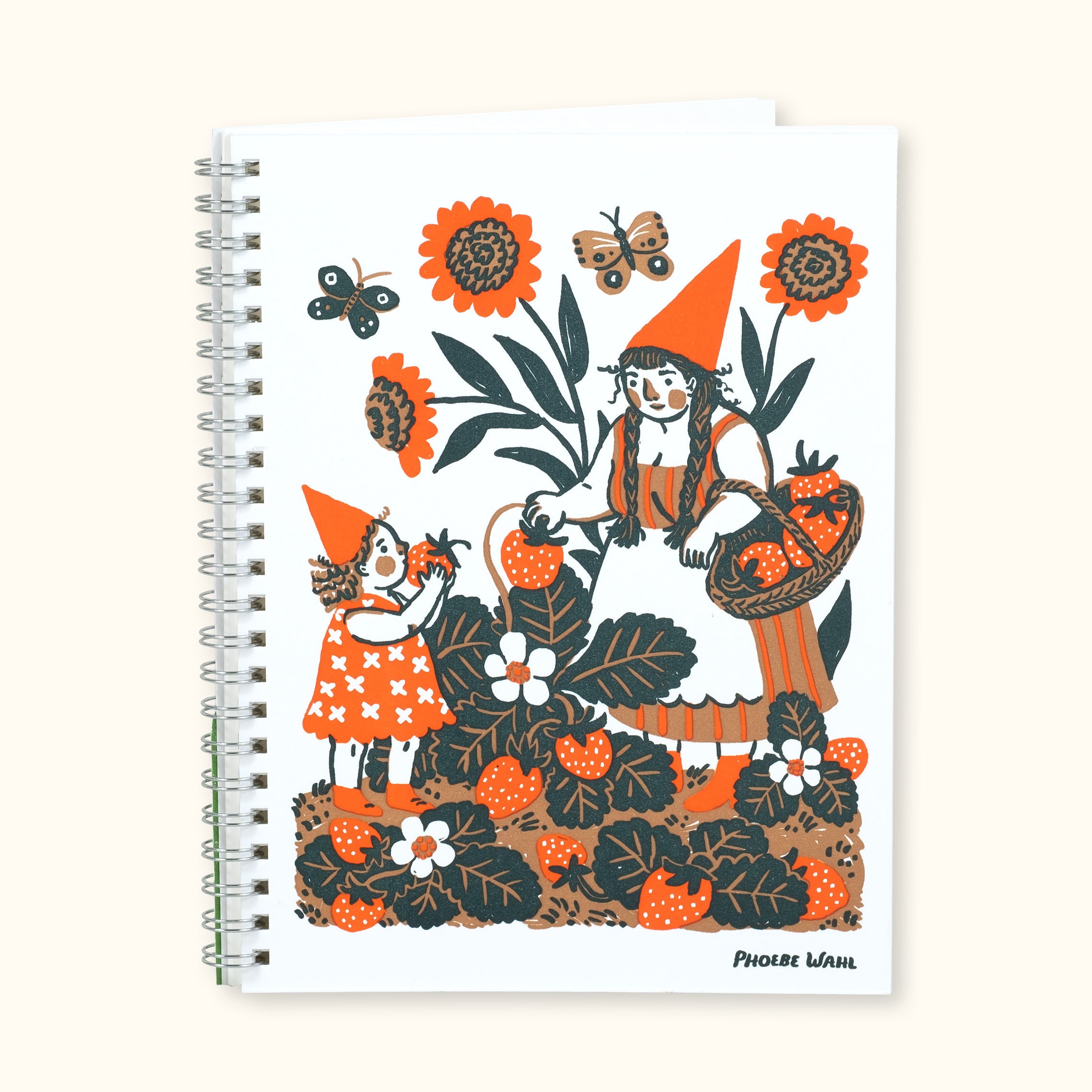 Strawberry Gnome Spiral Bound Notebook