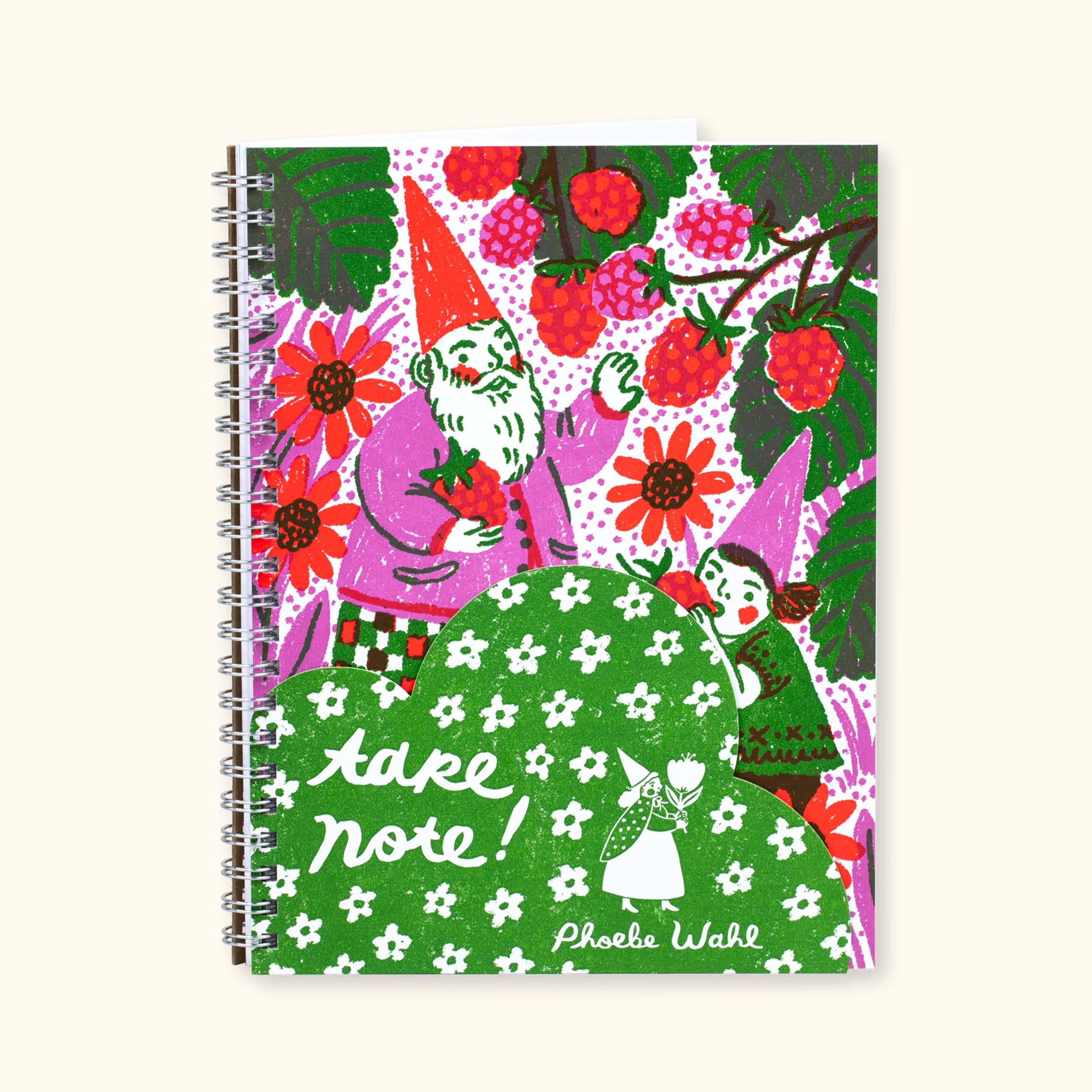 Berry Picking Gnomes Spiral Bound Notebook