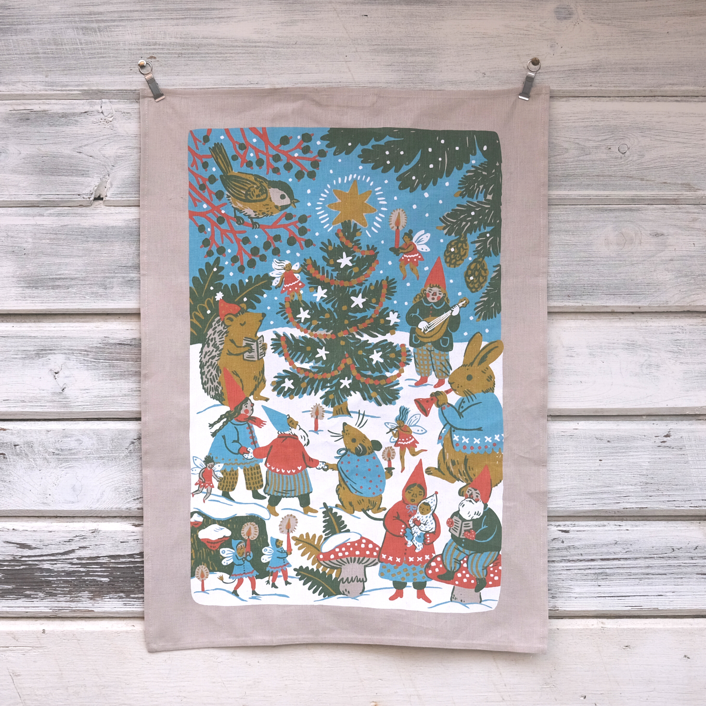 Winter Carol Tea Towel