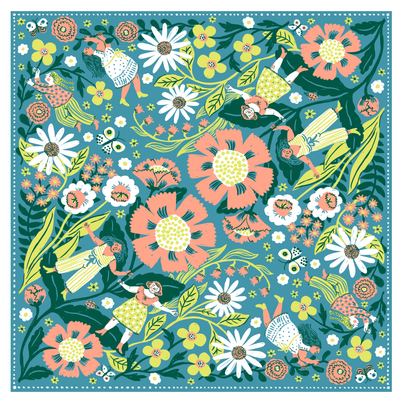 Bring the wildflower meadow to your wardrobe with this summery bandana! Crafted from lightweight, custom dyed, 100% cotton, this bandana comes in both a large and mini size, perfect for you and your little one!