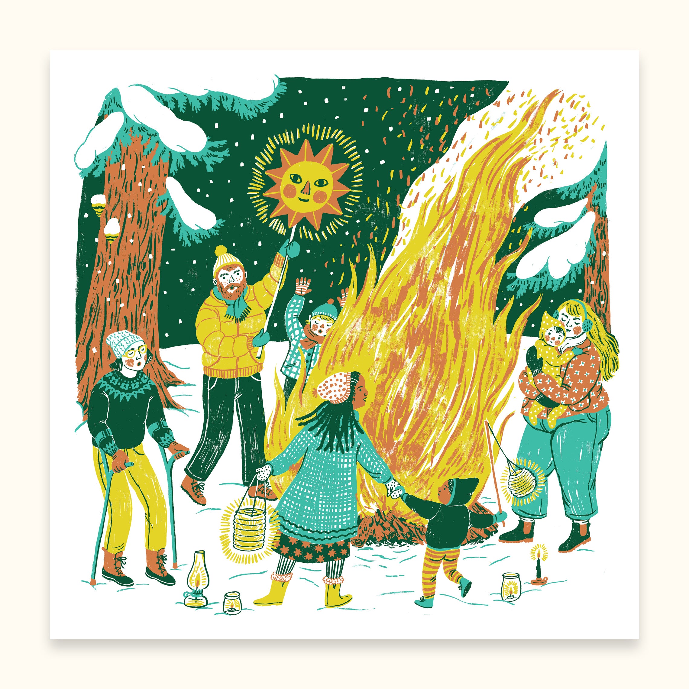 Solstice Fire Print