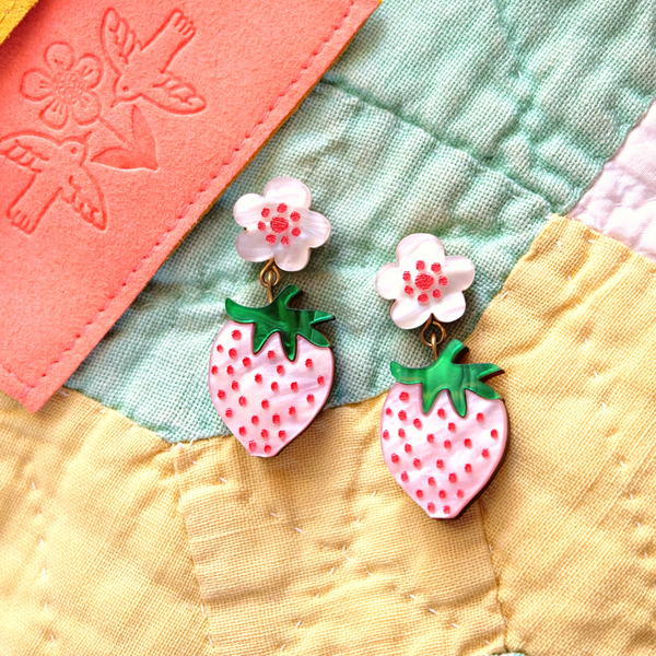 Gingham Strawberry Stickers