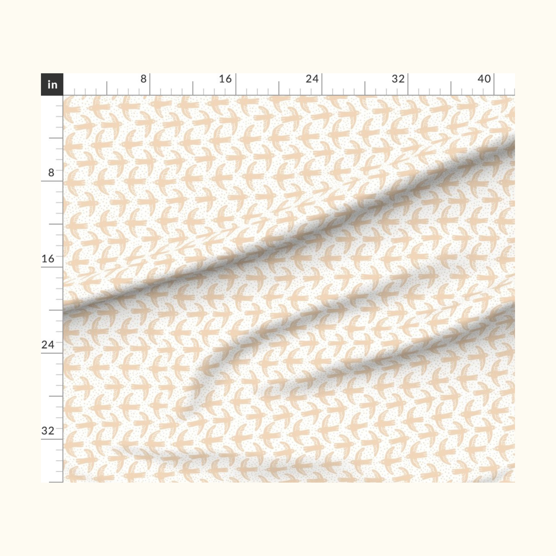 Birdie Peach/White Fabric