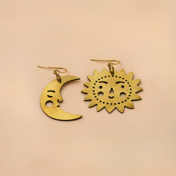 Sun and best sale moon earrings