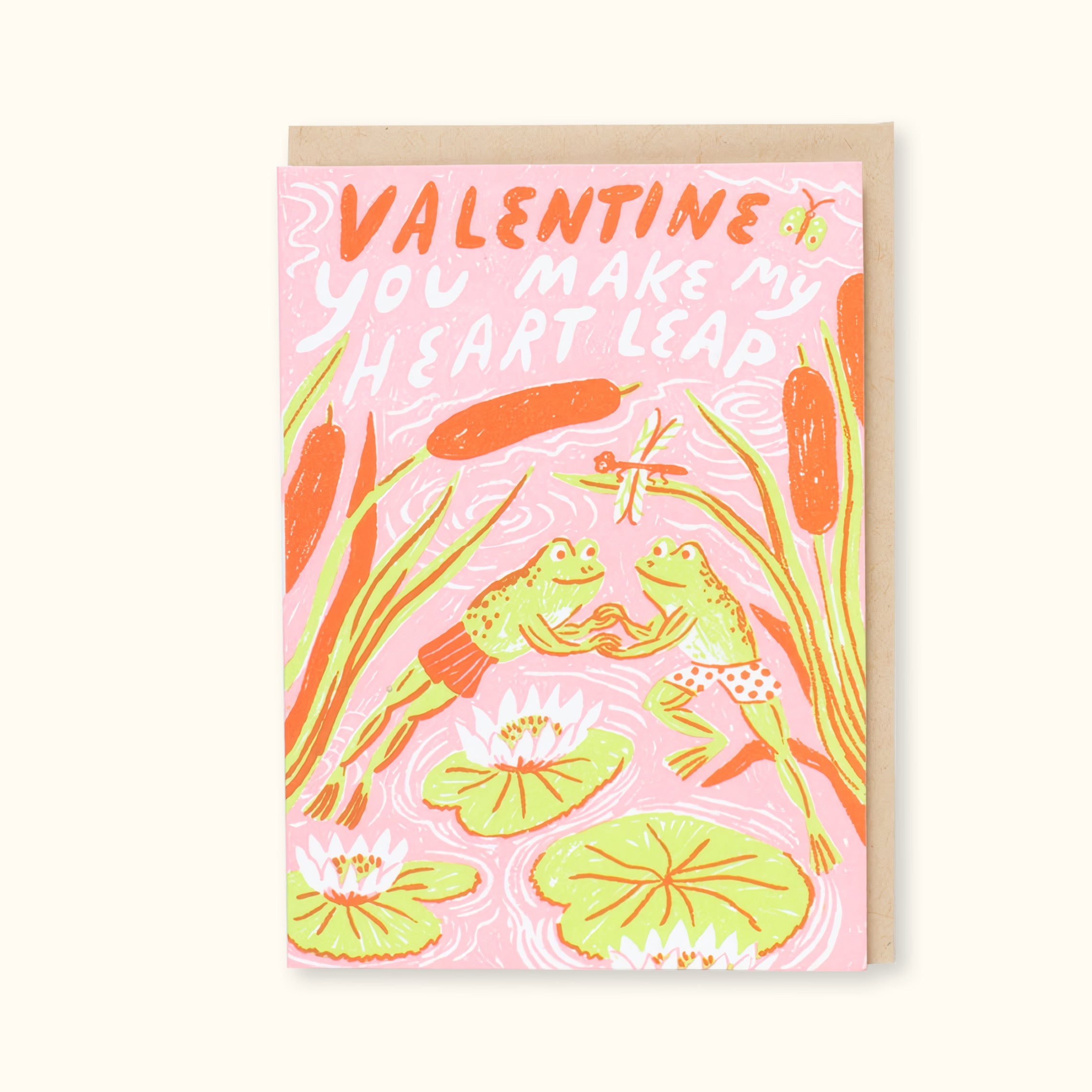 Leaping Frogs Valentine's Day Greeting Card