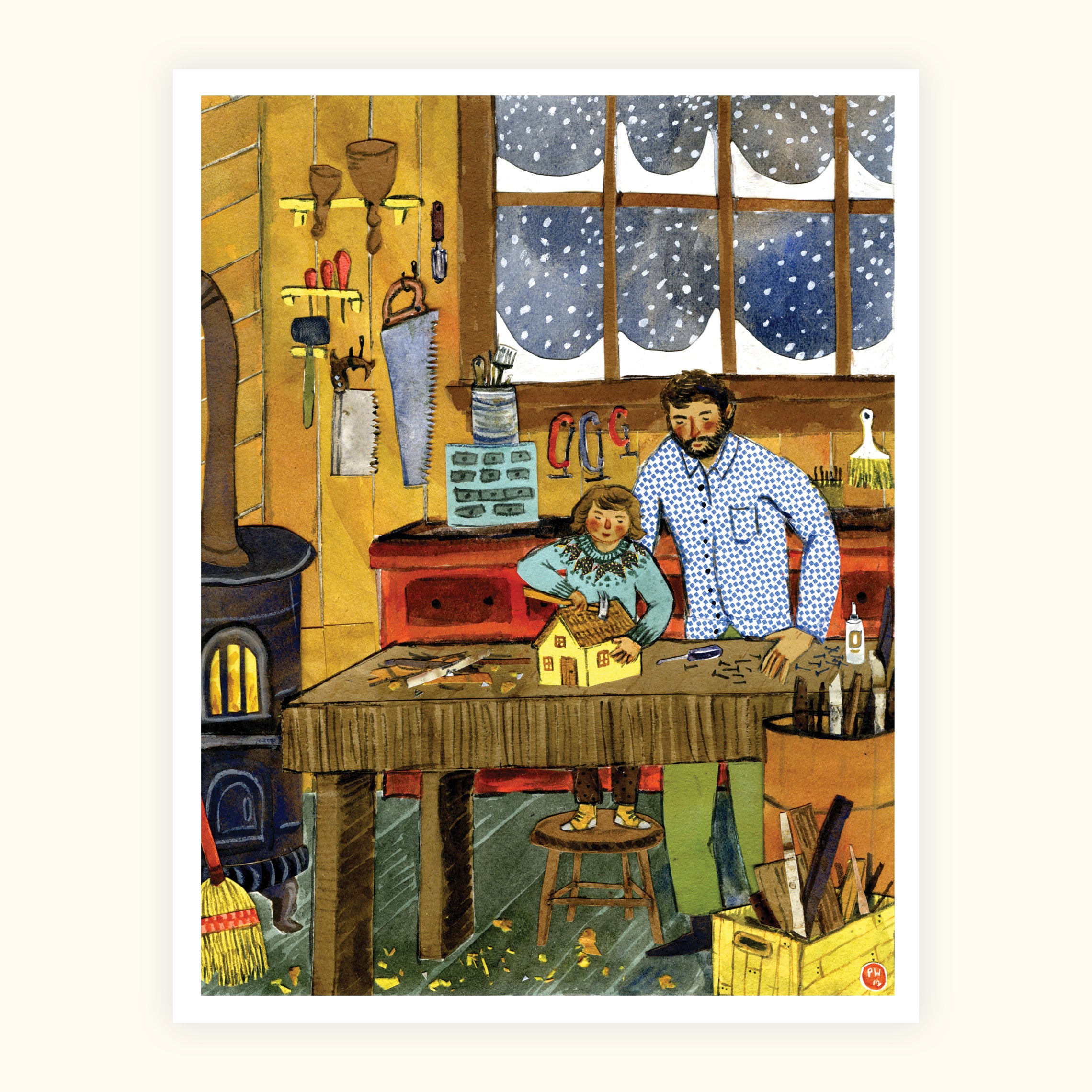 Winter Woodshop Print