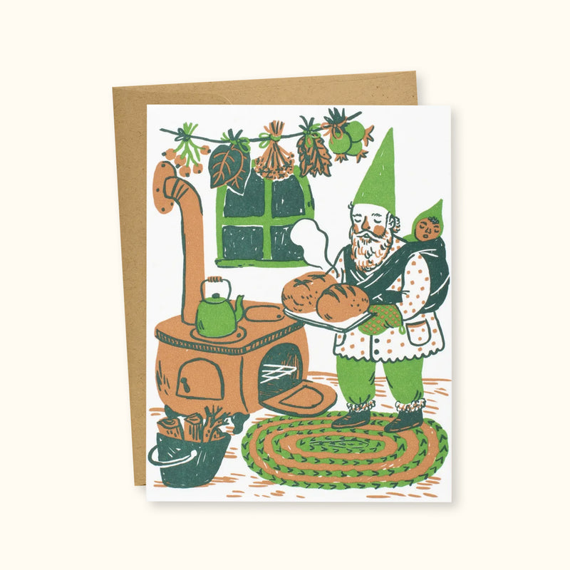 Baking Gnome Greeting Card