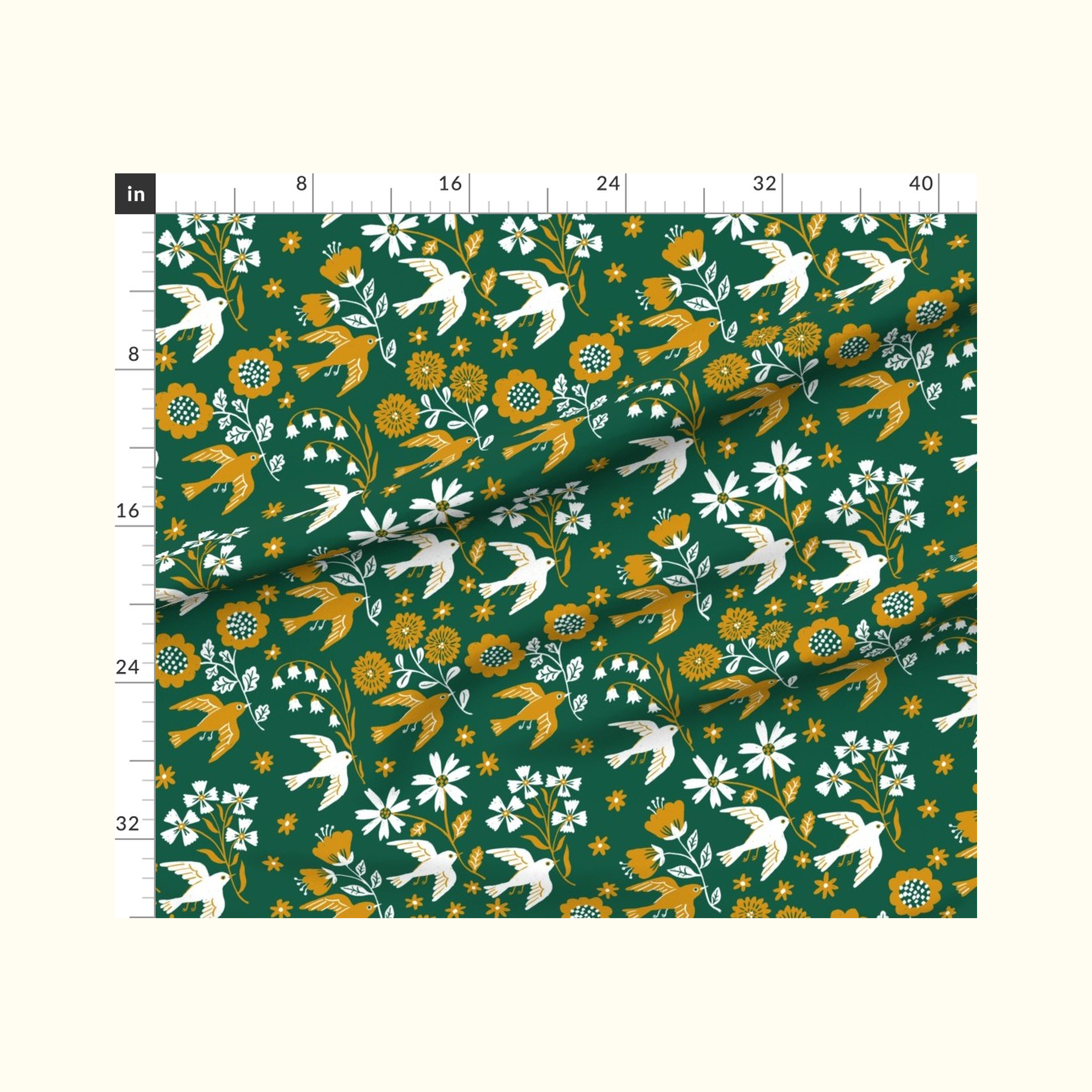 Birds Leaf Fabric