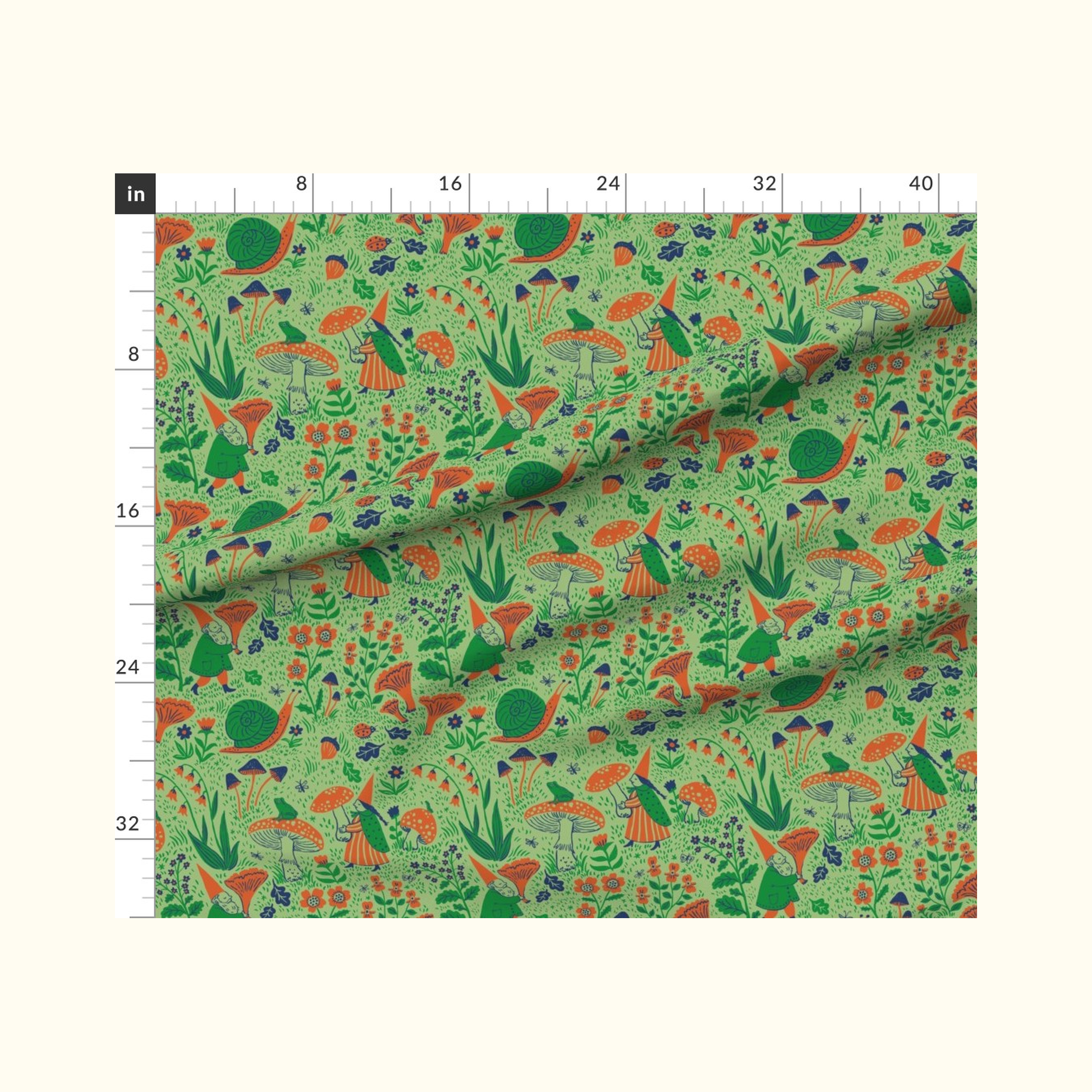 Gnomes Leaf Fabric