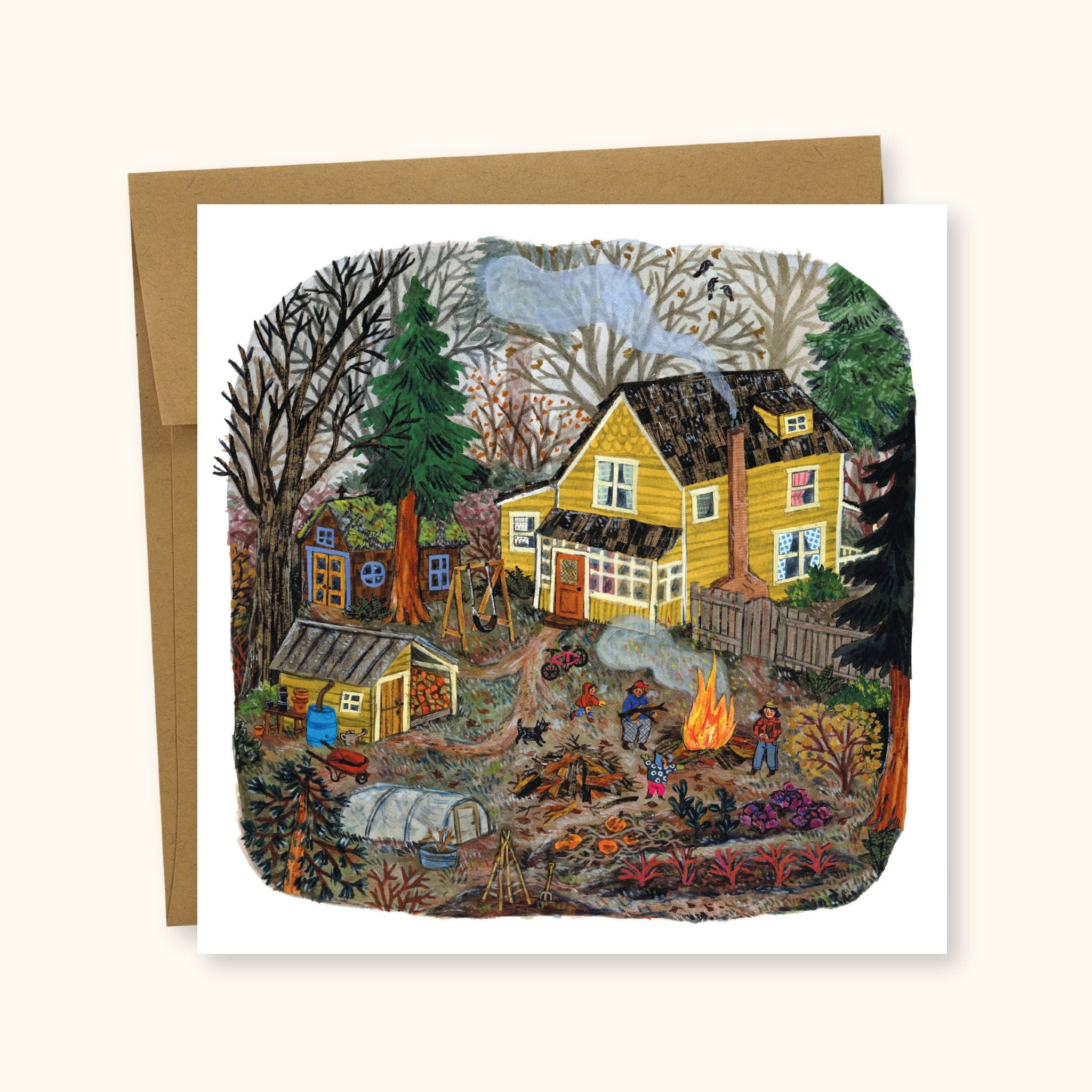 Bonfire Greeting Card