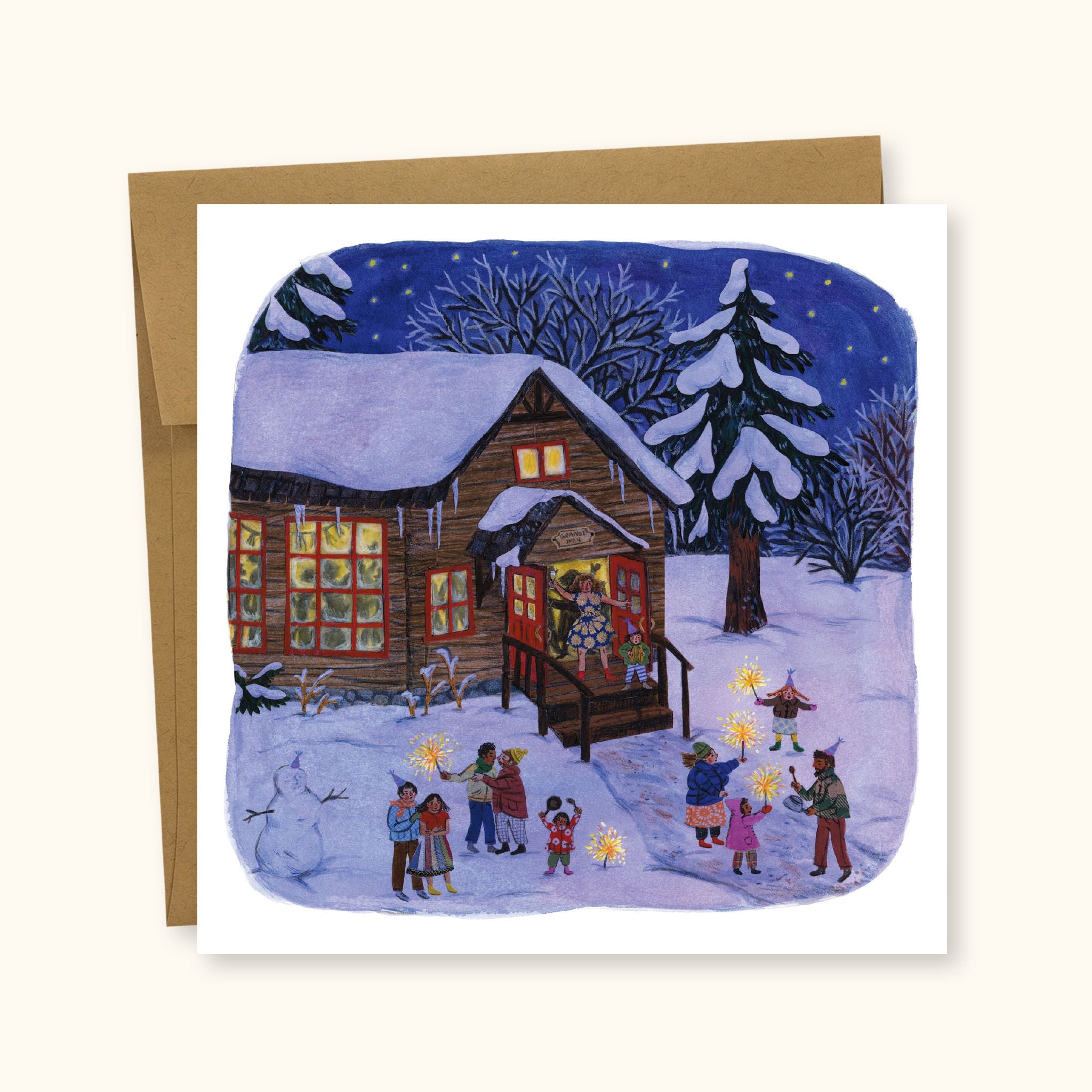 New Year At The Grange Greeting Card